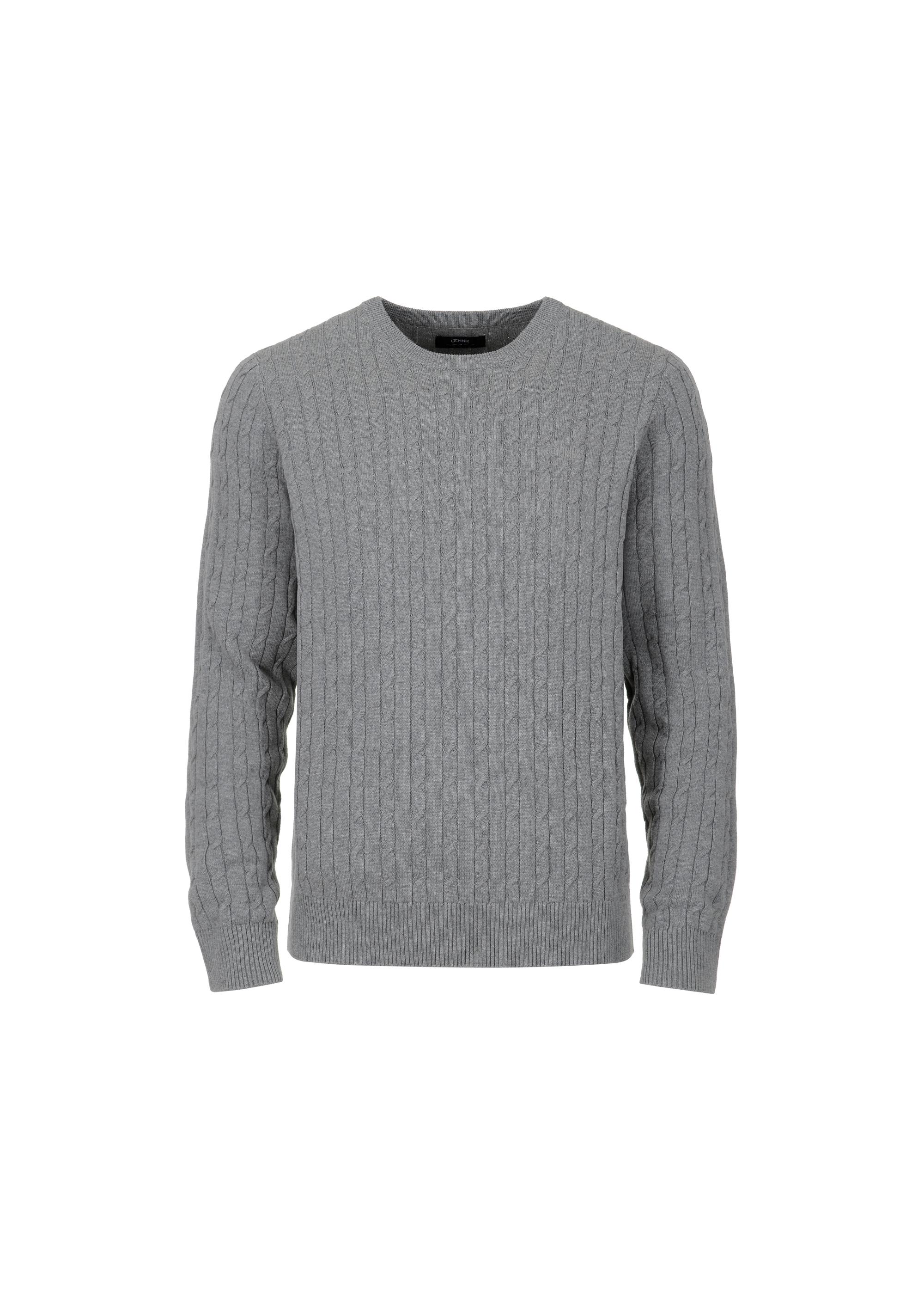 Men's cotton gray sweater SWEMT-0134-91(Z23)-03