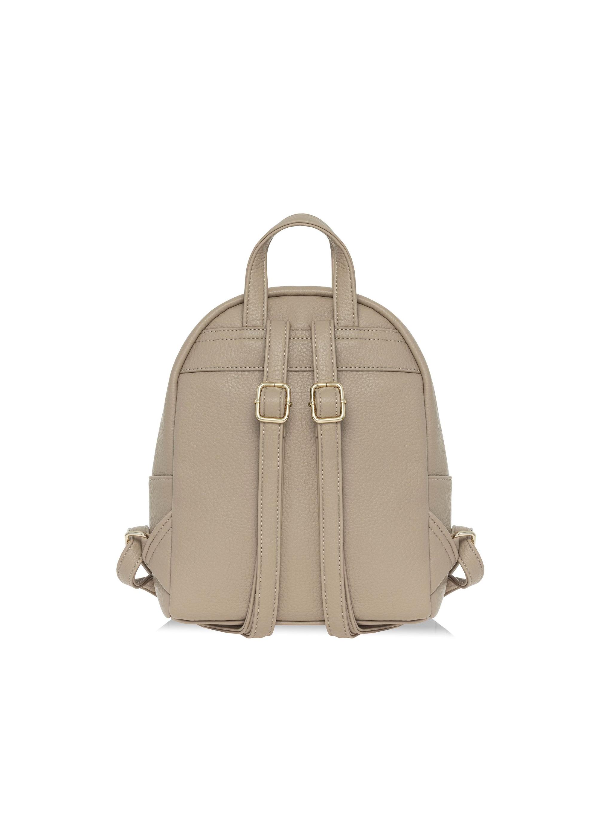 Beige women's backpack made of imitation leather TOREC-1014-81(W25)-04