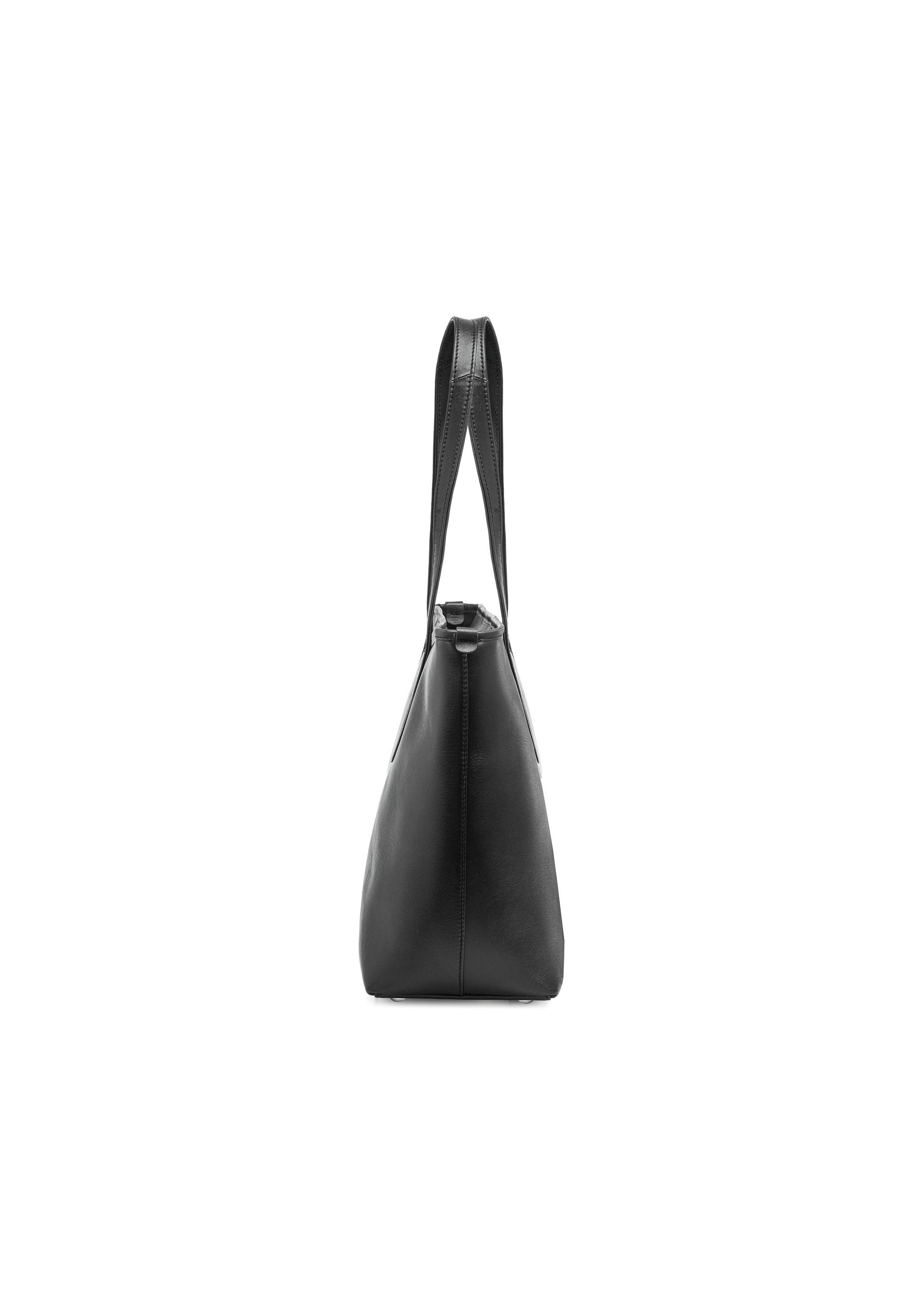 Leather black shopper bag for women TORES-1085-99(W25)-03