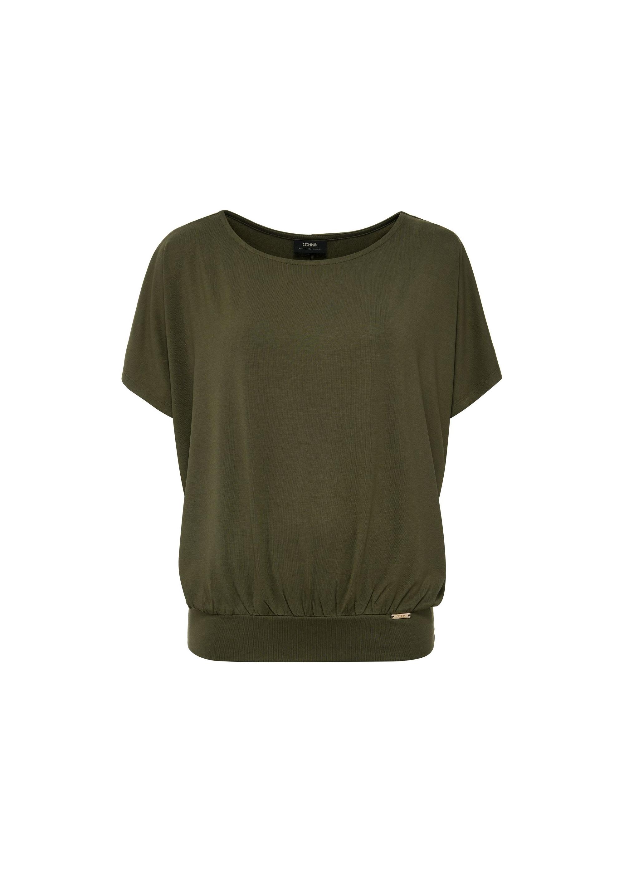 Khaki blouse with cuff for women BLUDT-0170-54(W25)-04