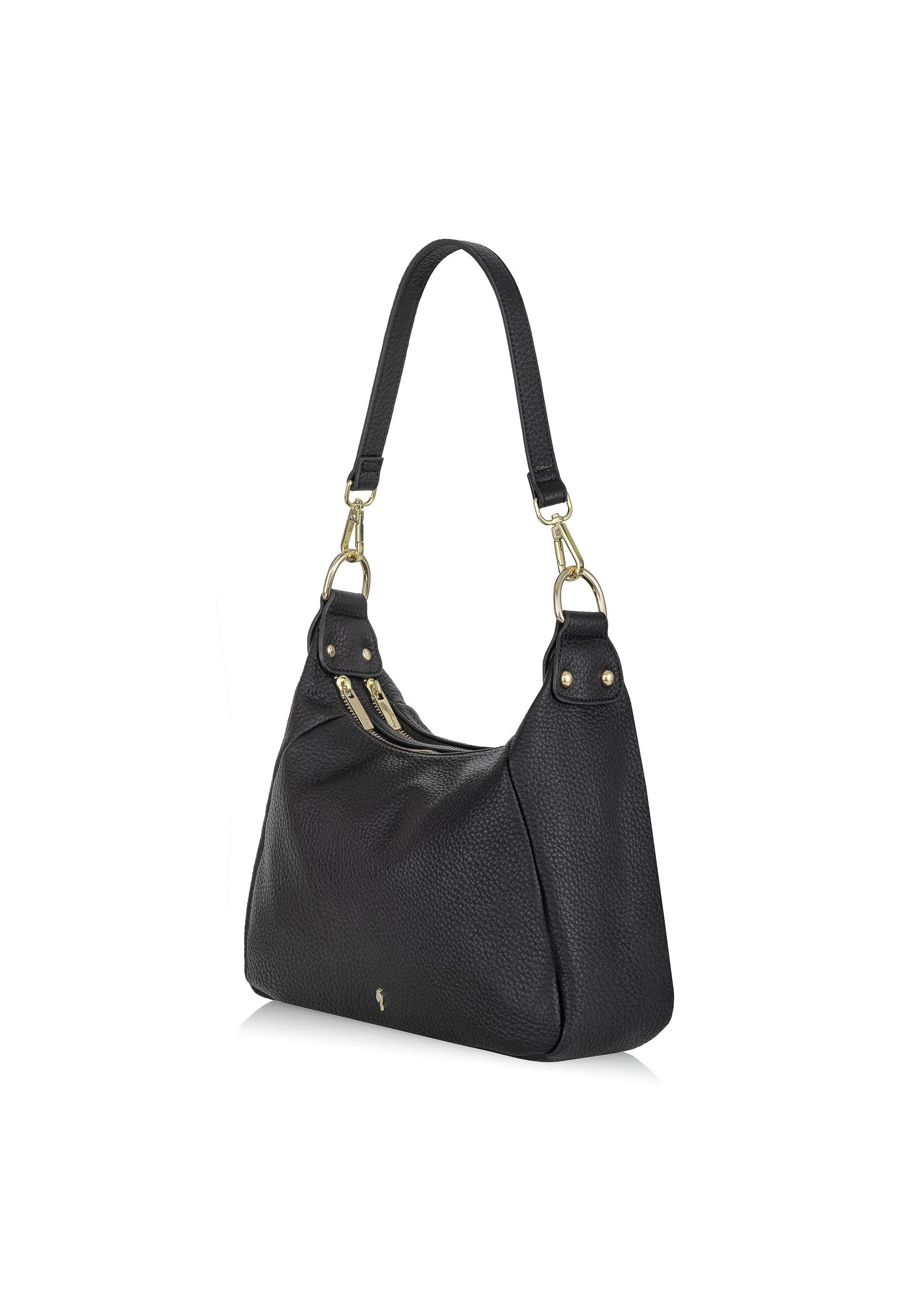 Non-stiffened black shoulder bag TOREC-0885A-99(W25)-02