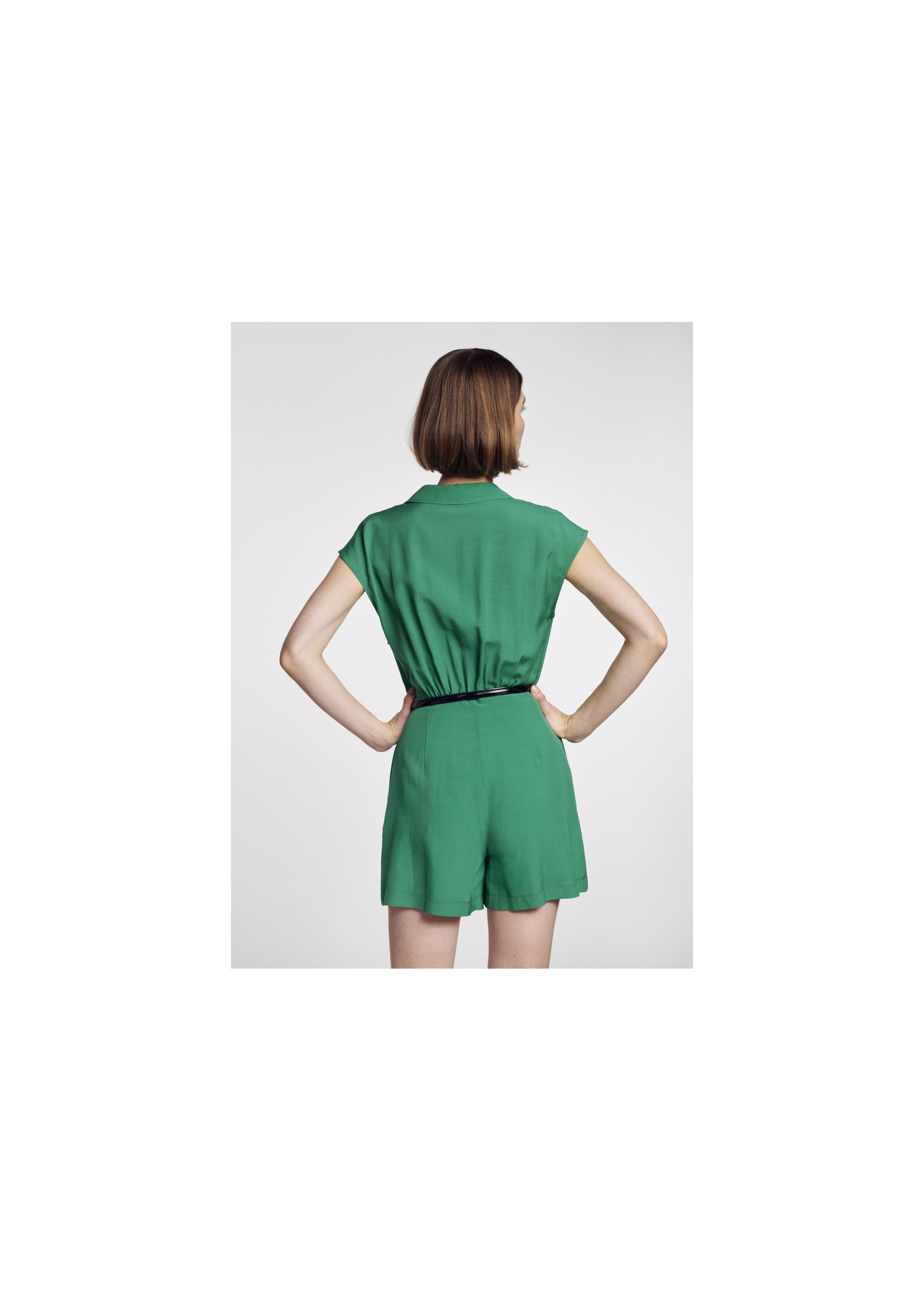 Women's short green jumpsuit KOBDT-0004-51(W21)-04