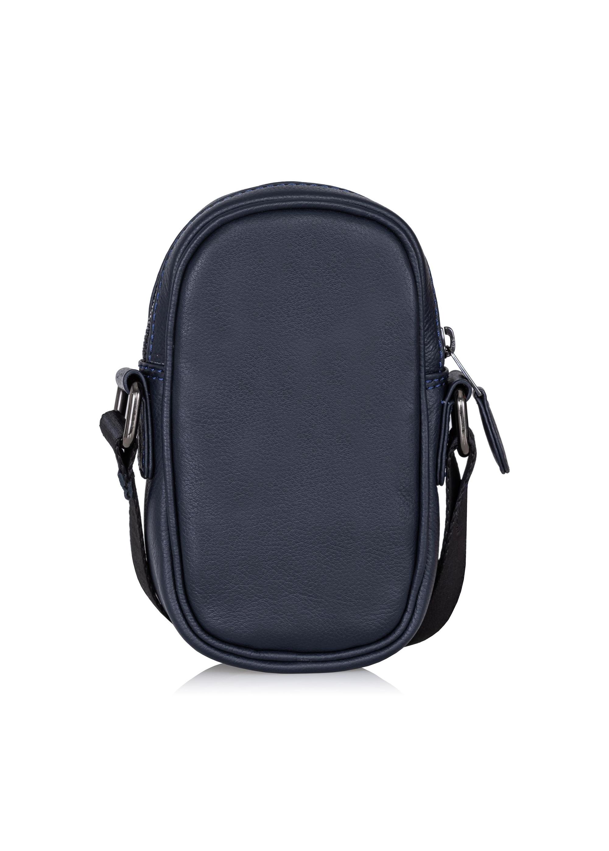 Men's navy blue leather sachet TORMS-0409-69(W24)-04