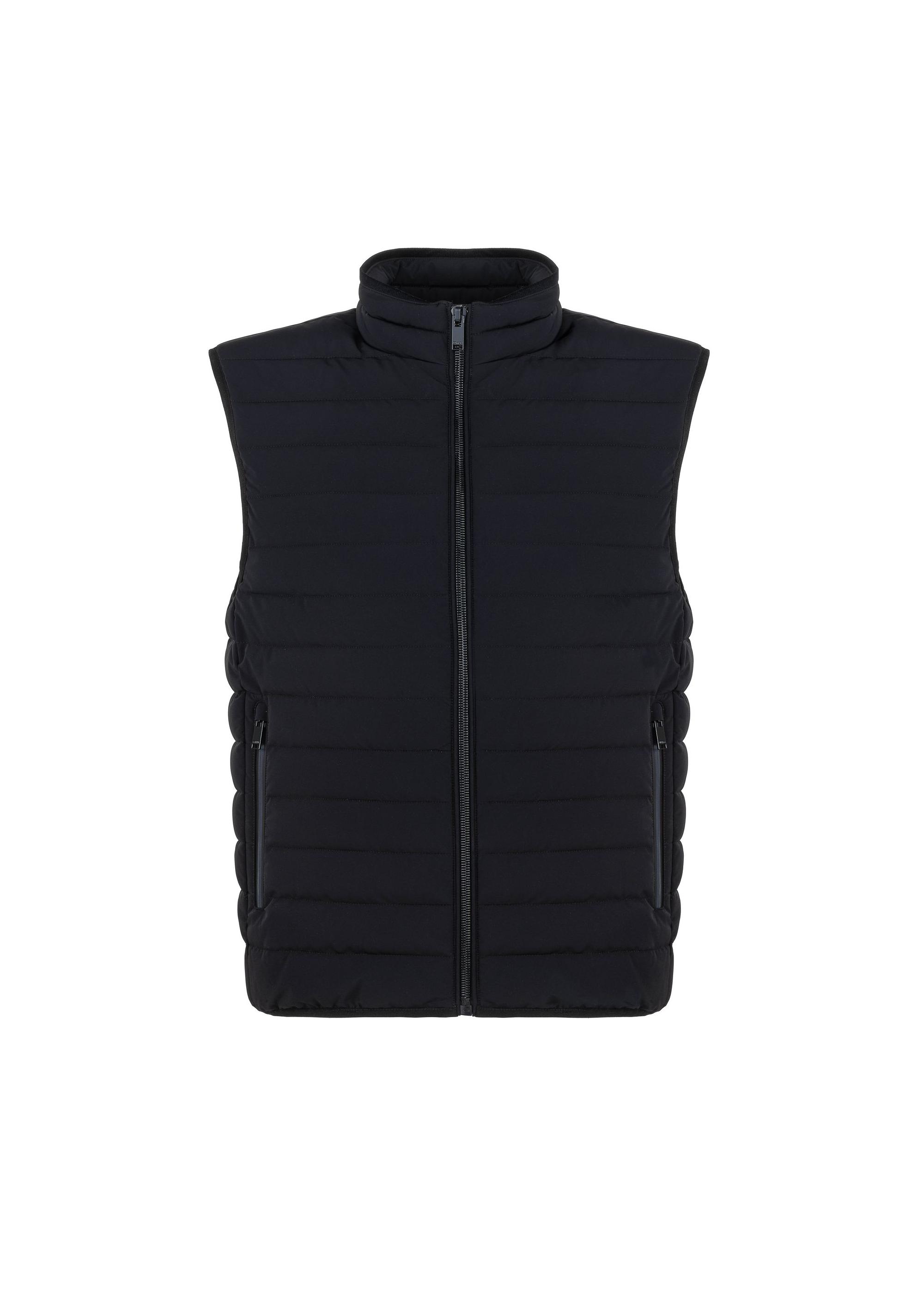 Black quilted men's vest KAMMT-0004-99(Z24)-04