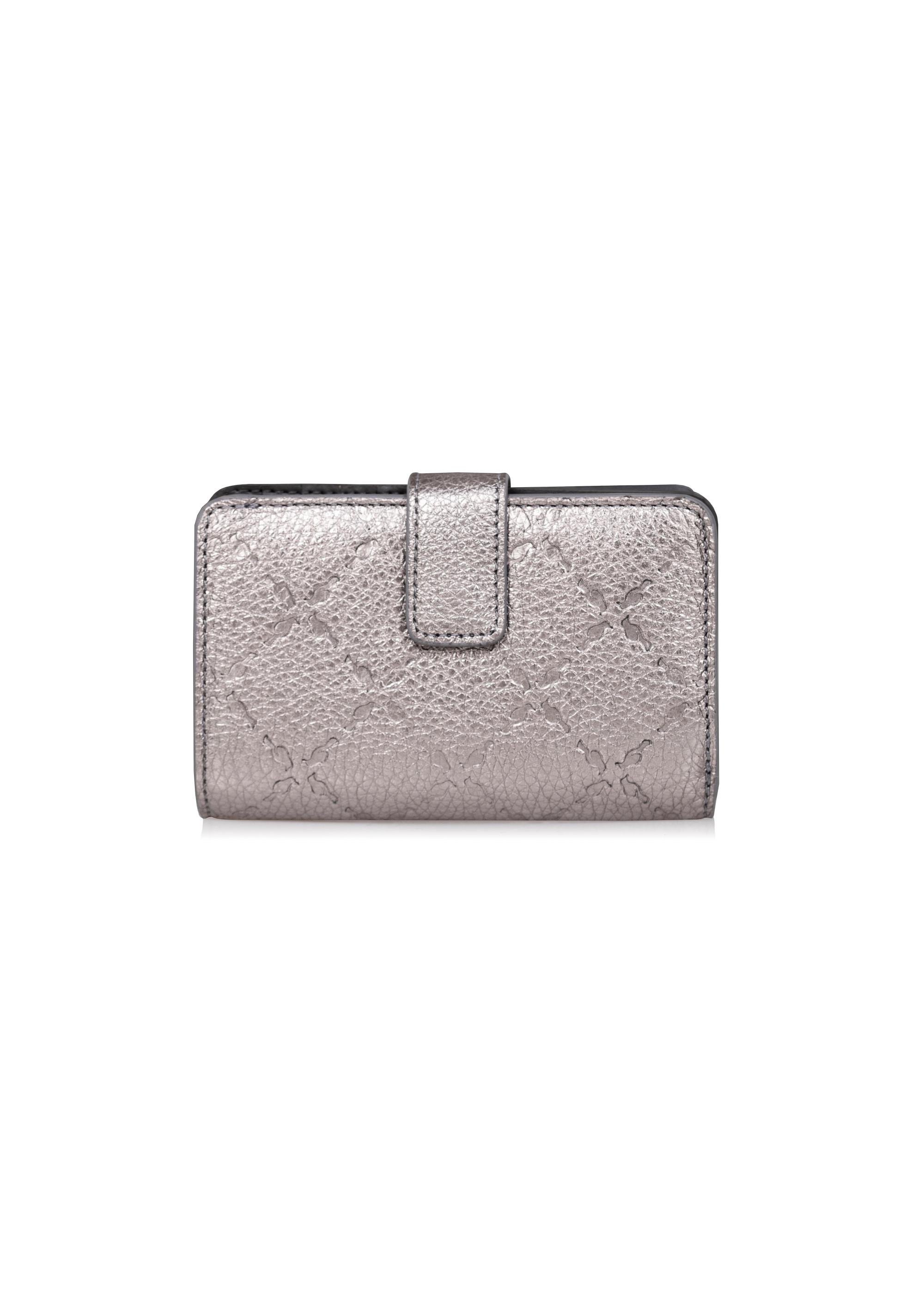 Women's silver leather wallet PORES-0874-92(Z23)-03