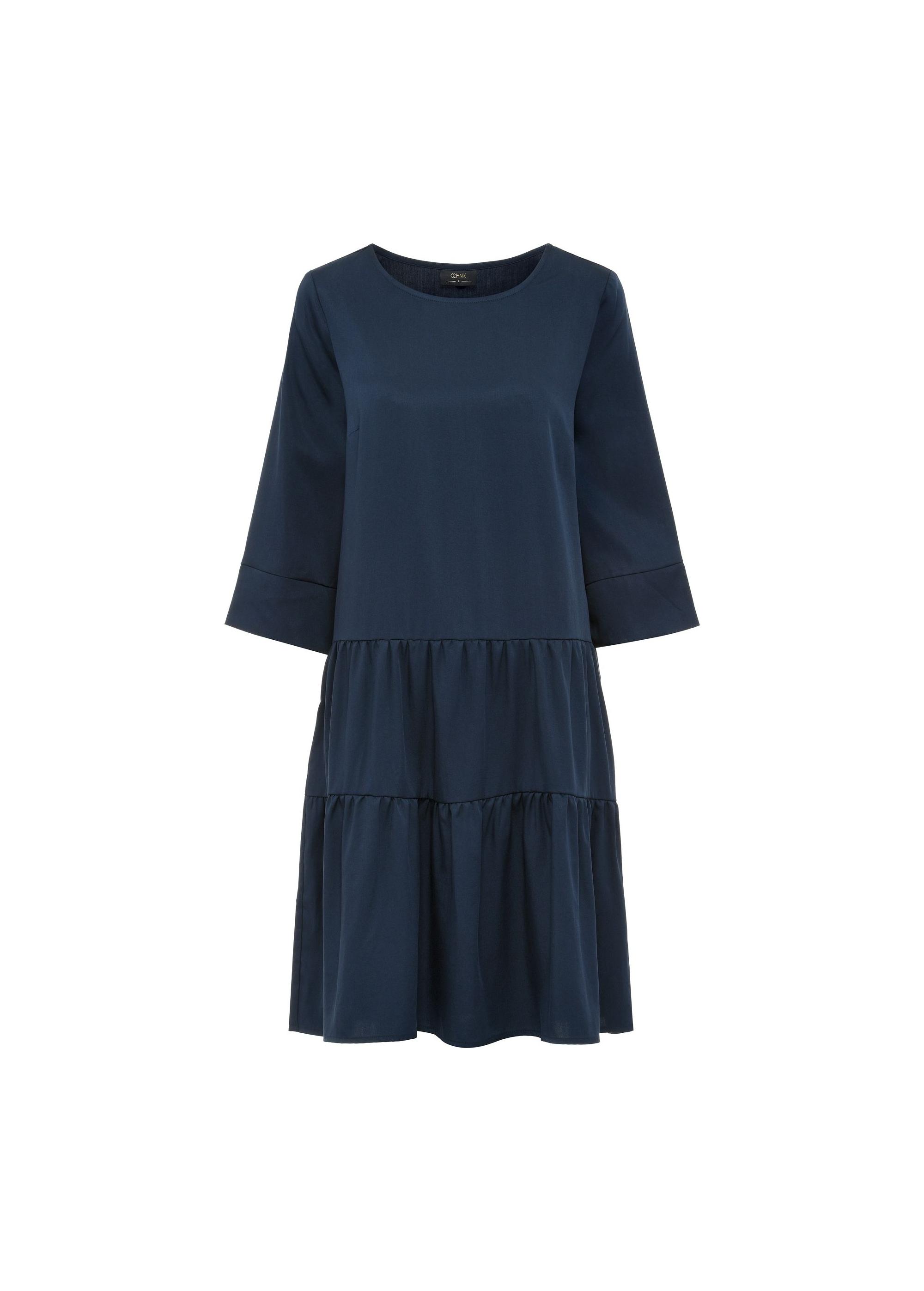 Navy blue baby doll dress SUKDT-0184-69(W25)-01