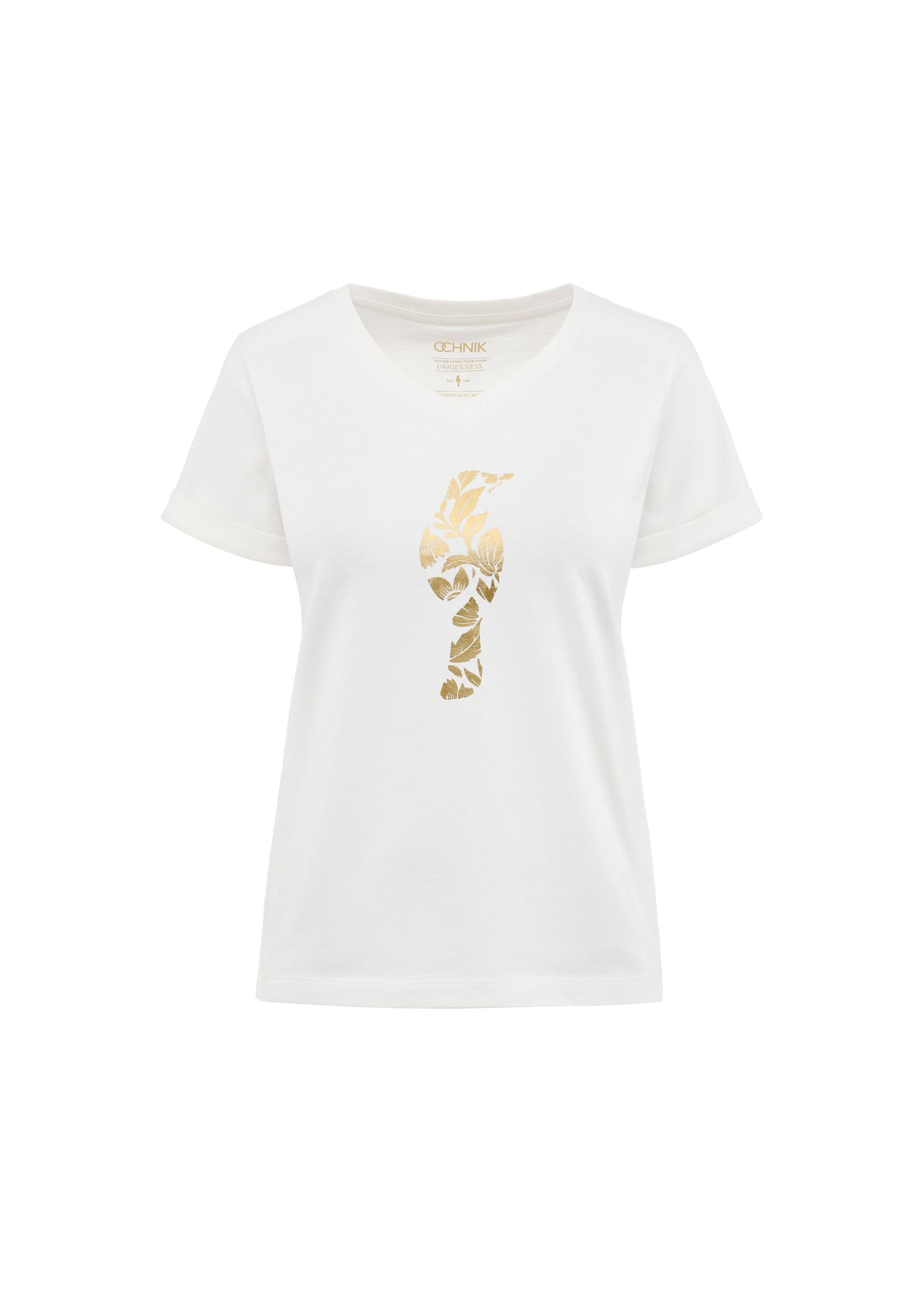 White women's t-shirt with decorative oriole TSHDT-0131-12(Z24)-01