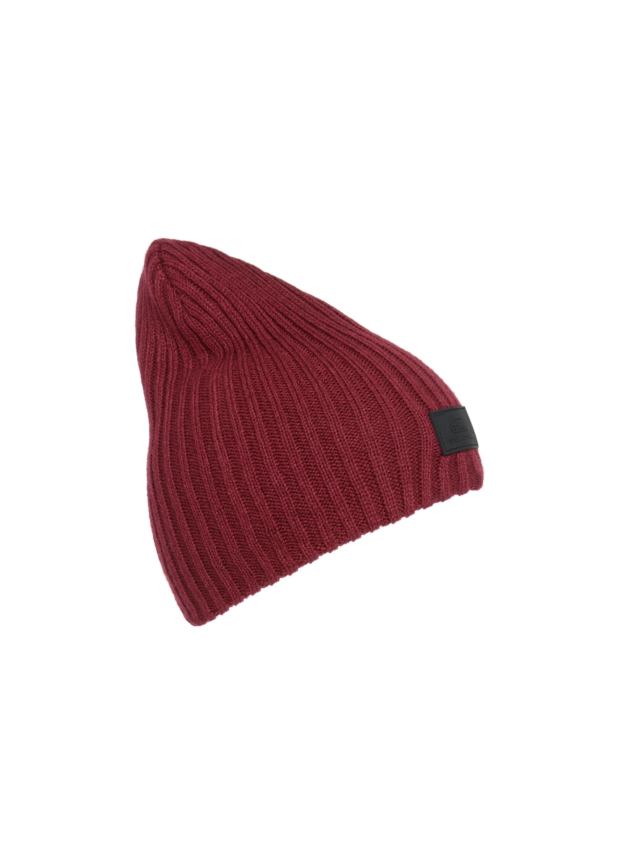 Men's maroon winter cap CZAMT-0011-49(Z23)-02