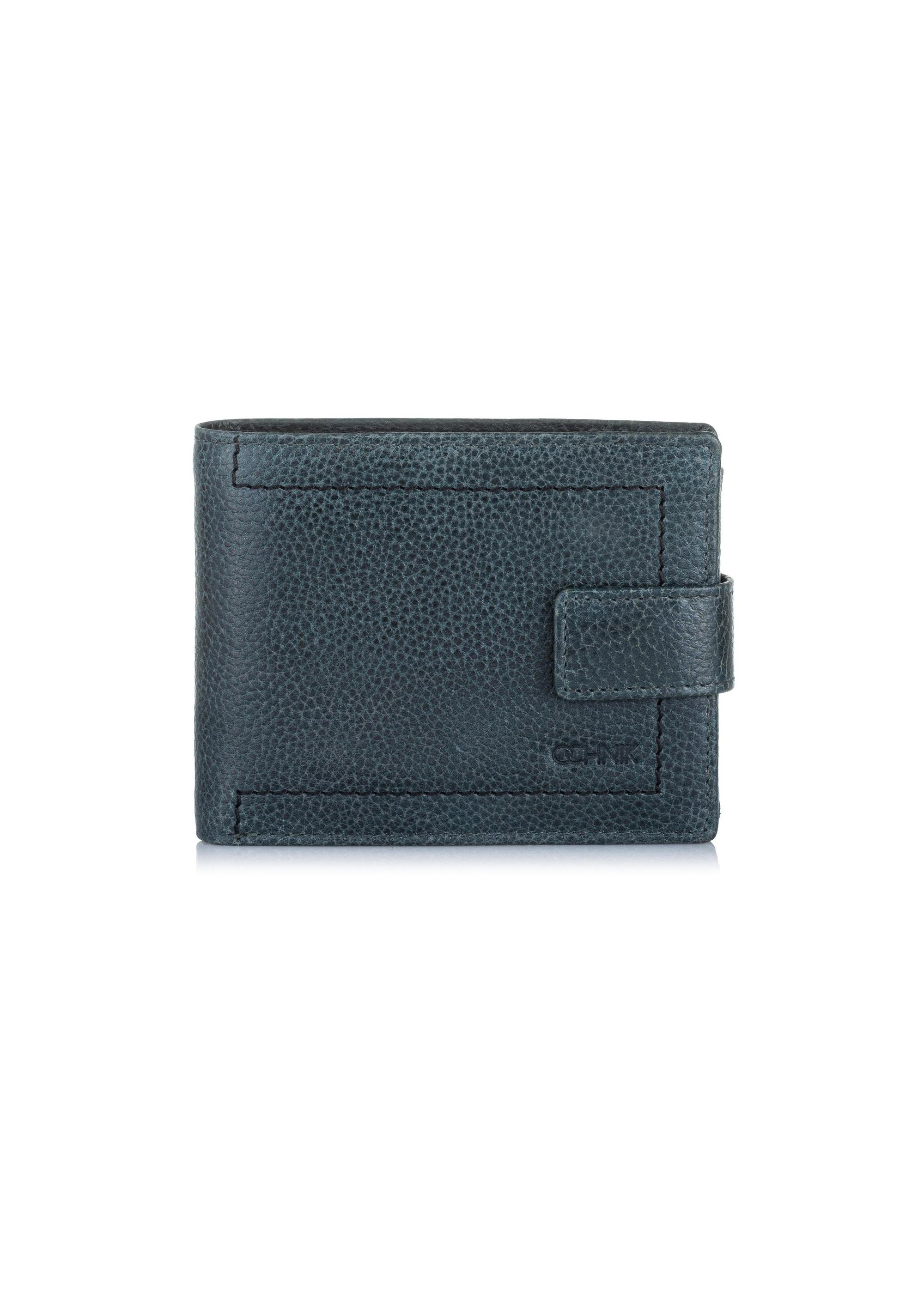 Men's navy blue leather wallet PORMS-0518-69(W23)-01