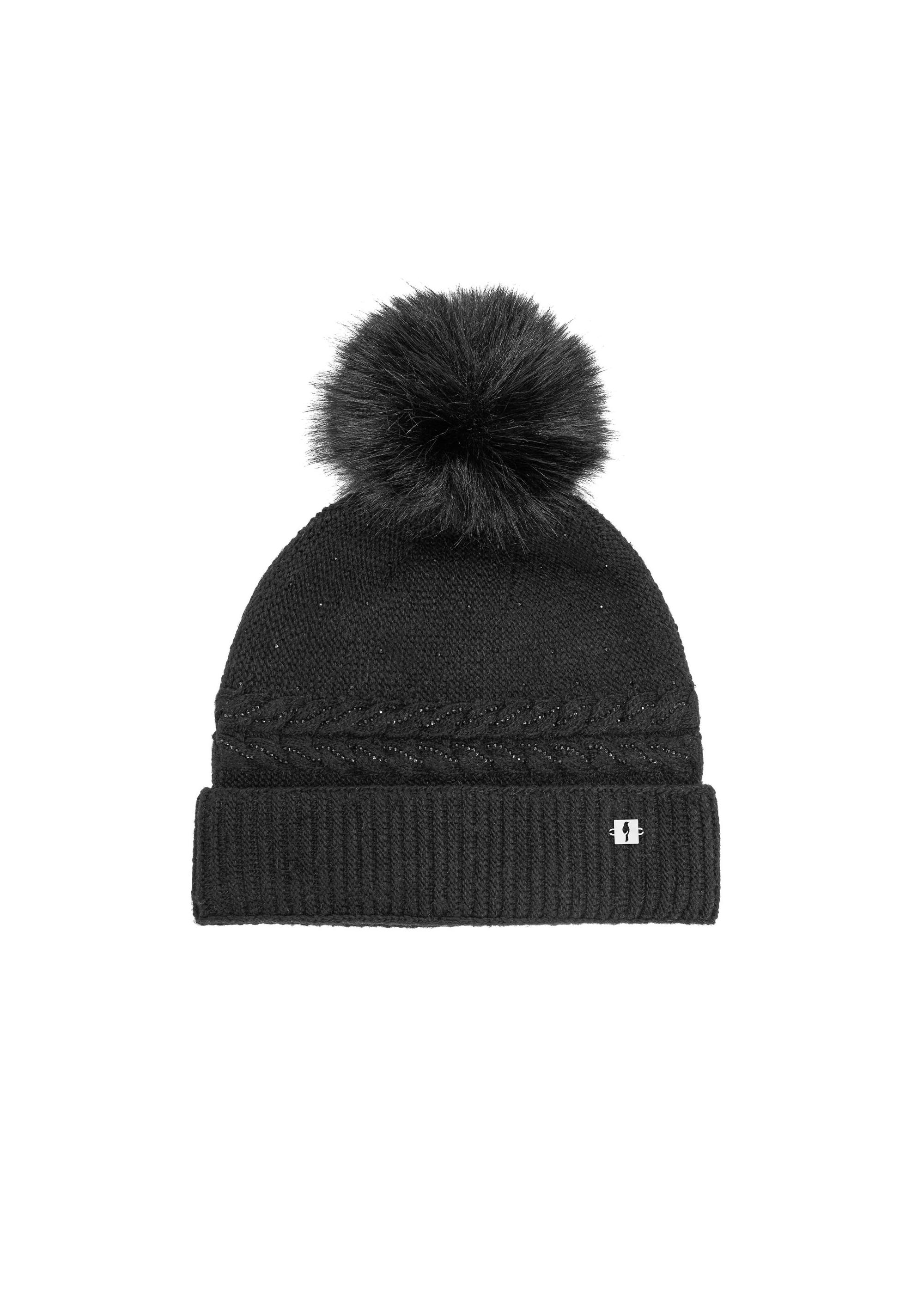 Warm winter hat for women black CZADT-0186-99(Z24)-05