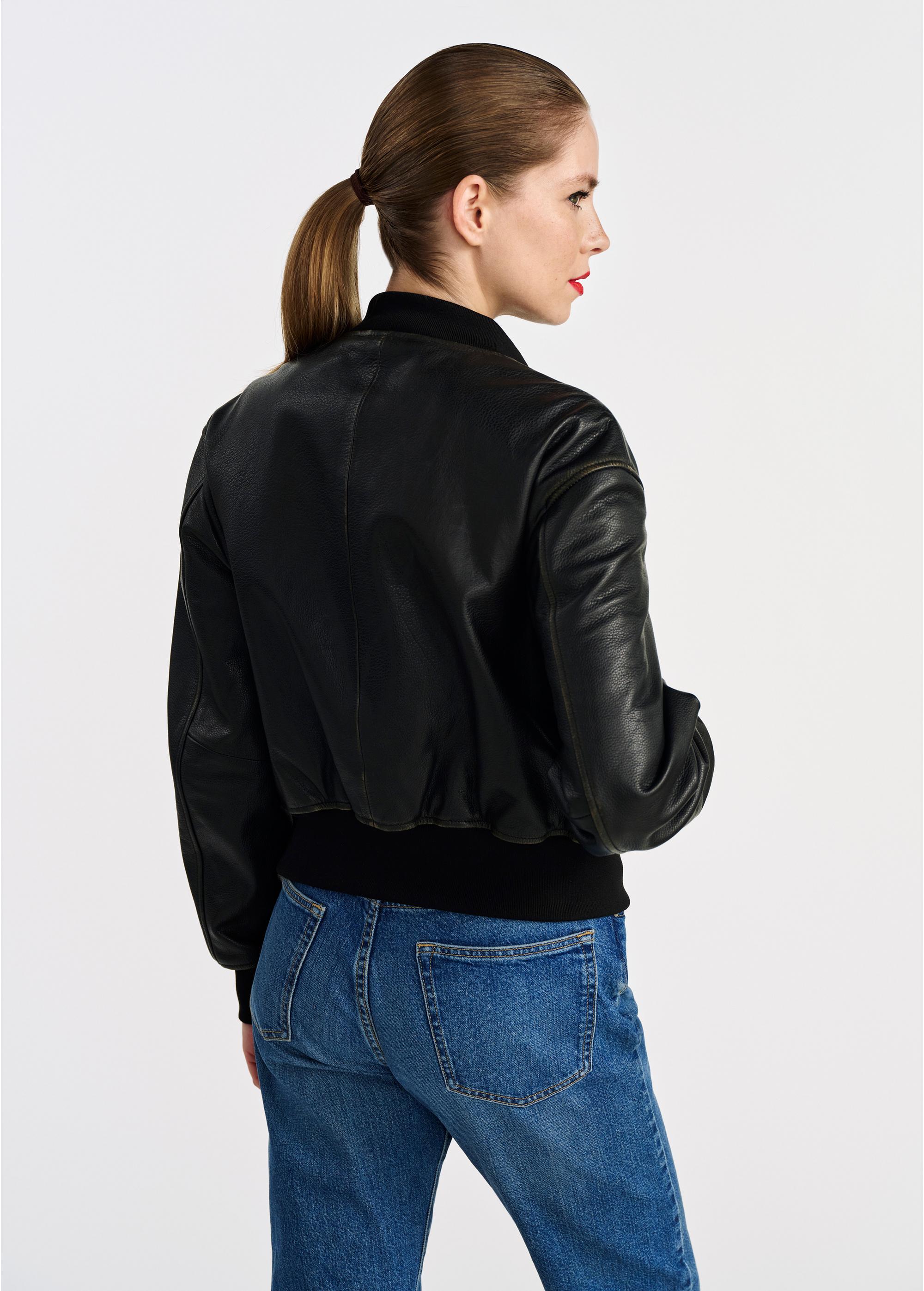 Women's leather bomber jacket KURDS-0537-2803(W25)-05