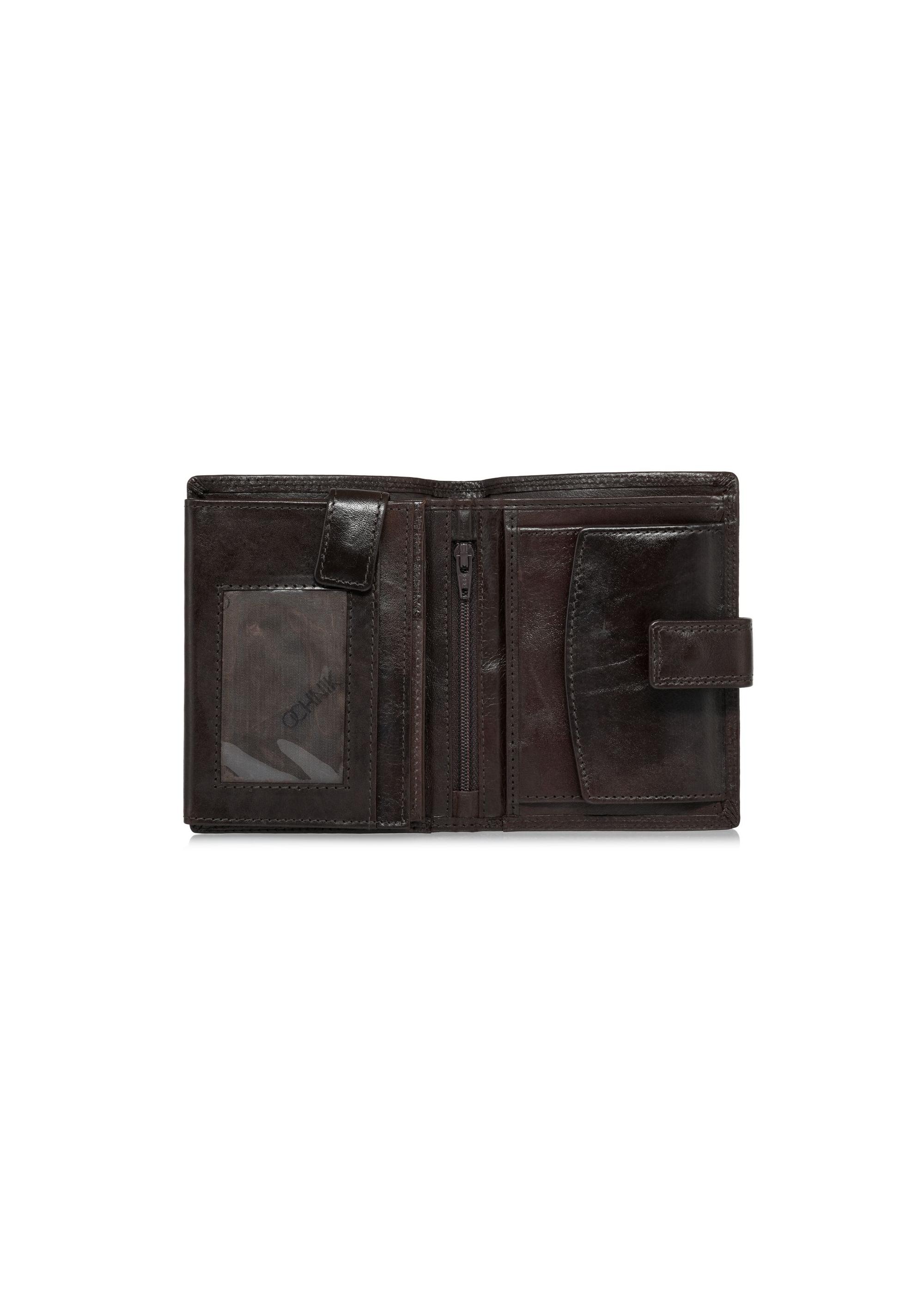 Leather clasp brown men's wallet PORMS-0605-89(W24)-03