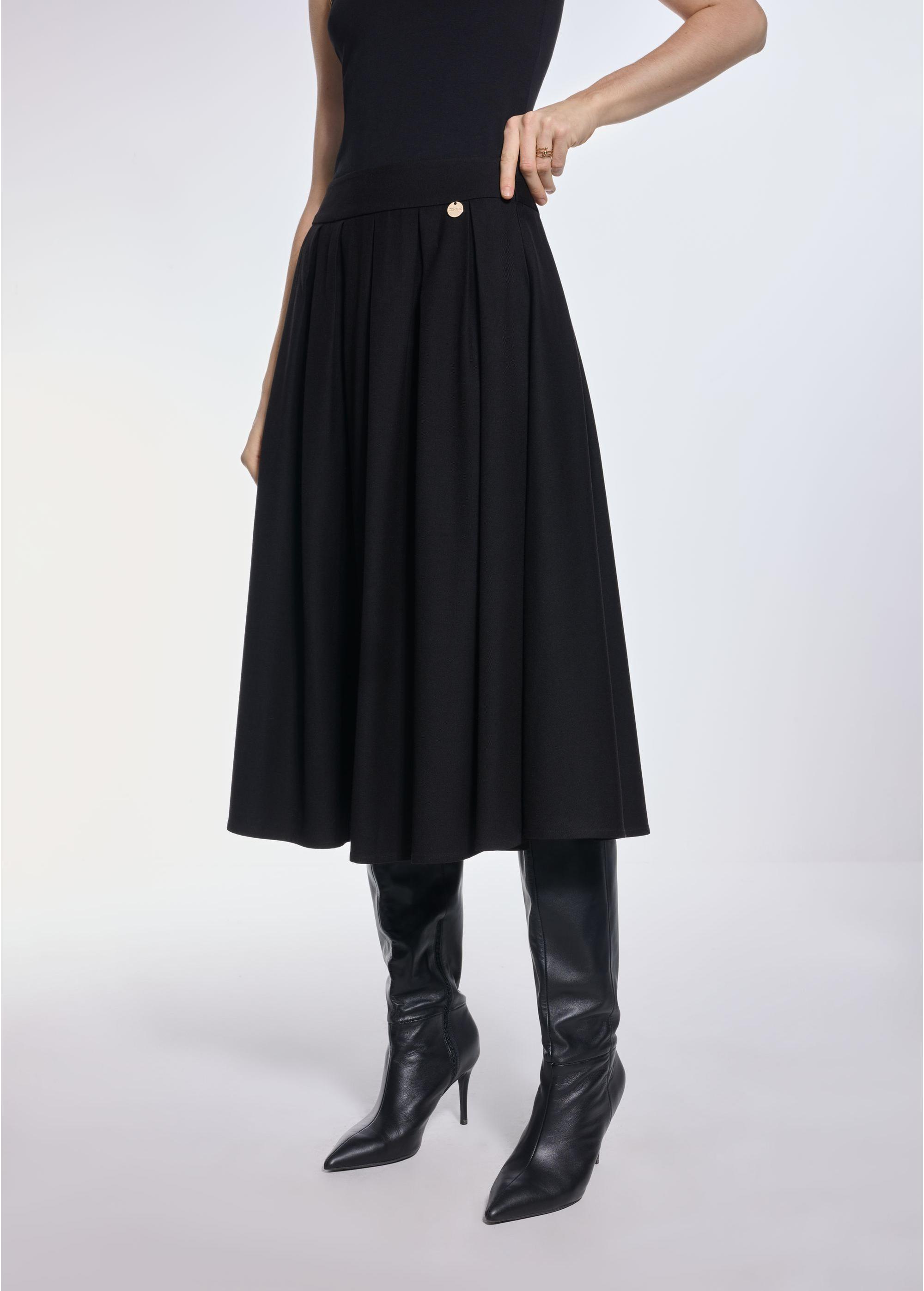 Black midi skirt SPCDT-0093-99(Z24)-03