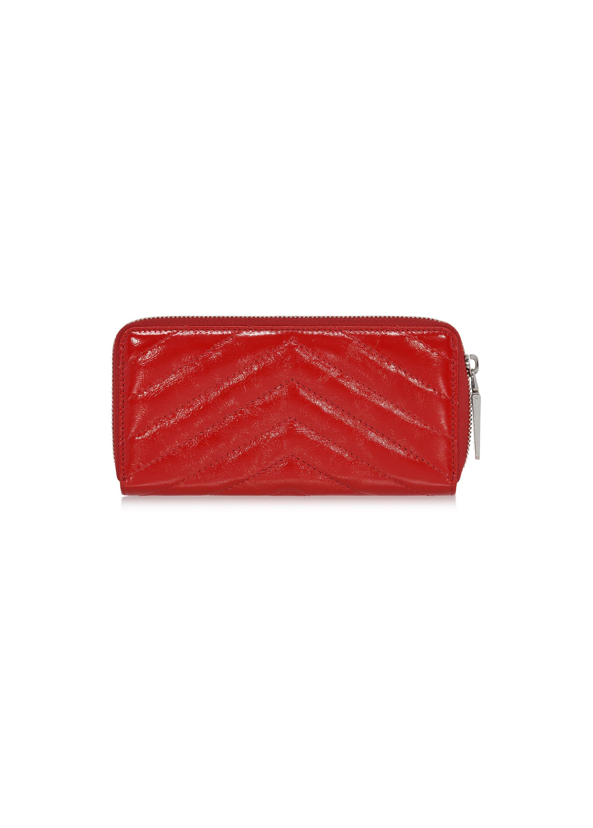 Red large leather women's wallet PORES-0941-41(Z24)-03