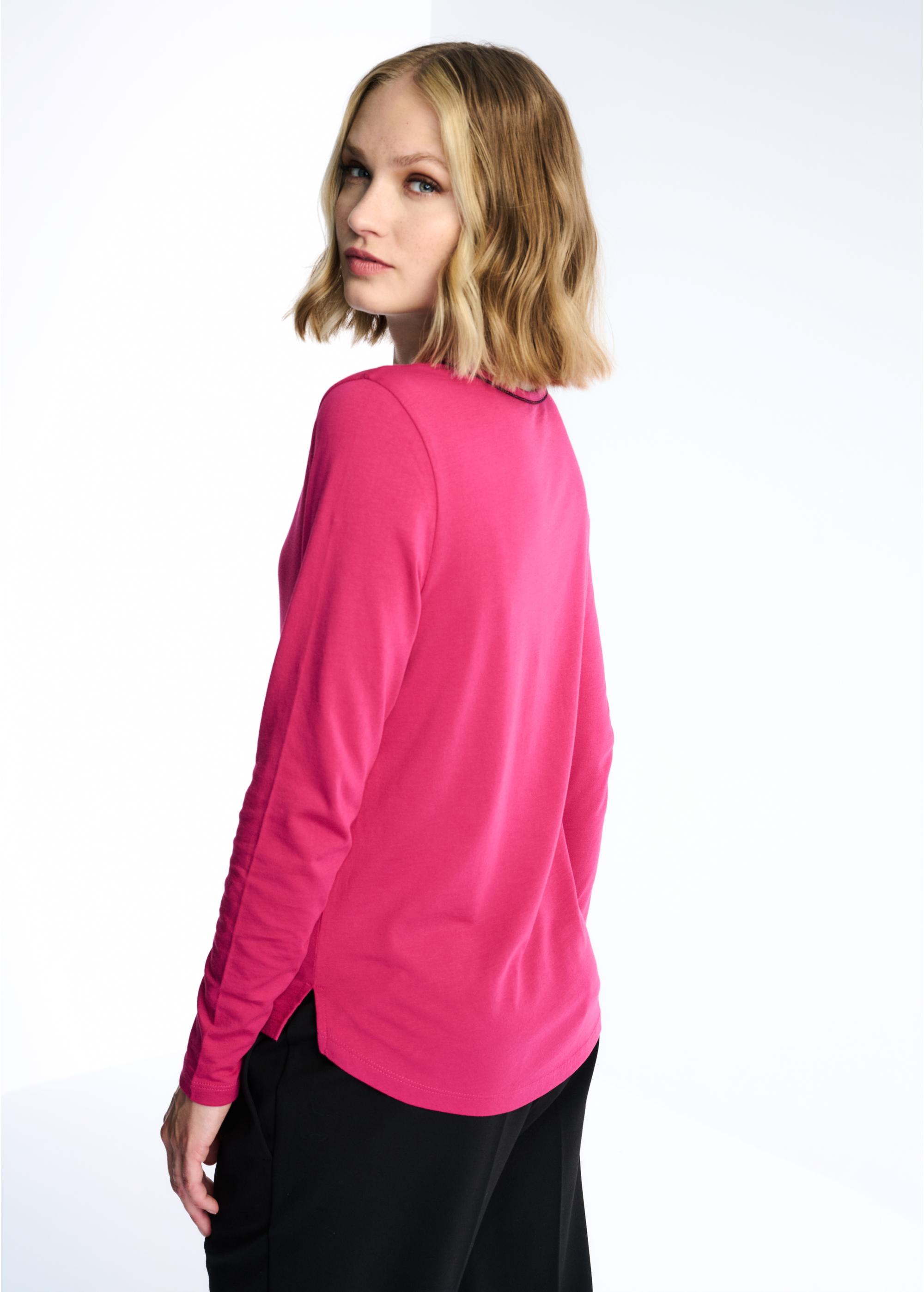 Women's long sleeve V neck blouse LSLDT-0027-31(Z22)-02