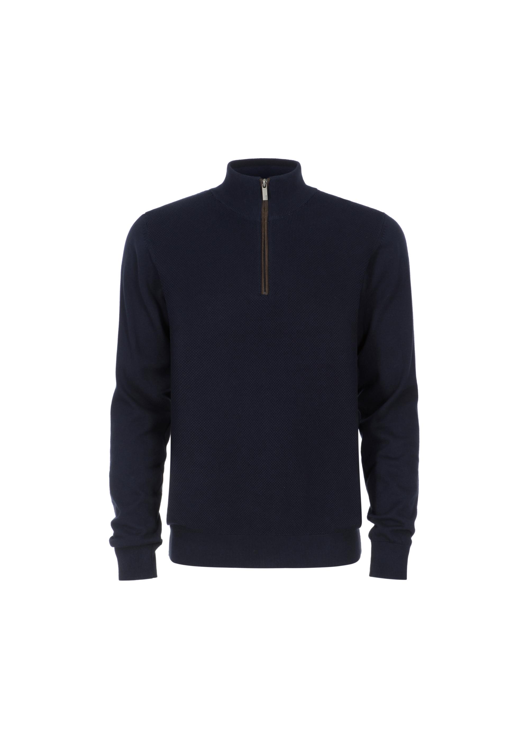 Men's cotton navy blue sweater SWEMT-0132-69(Z24)-03