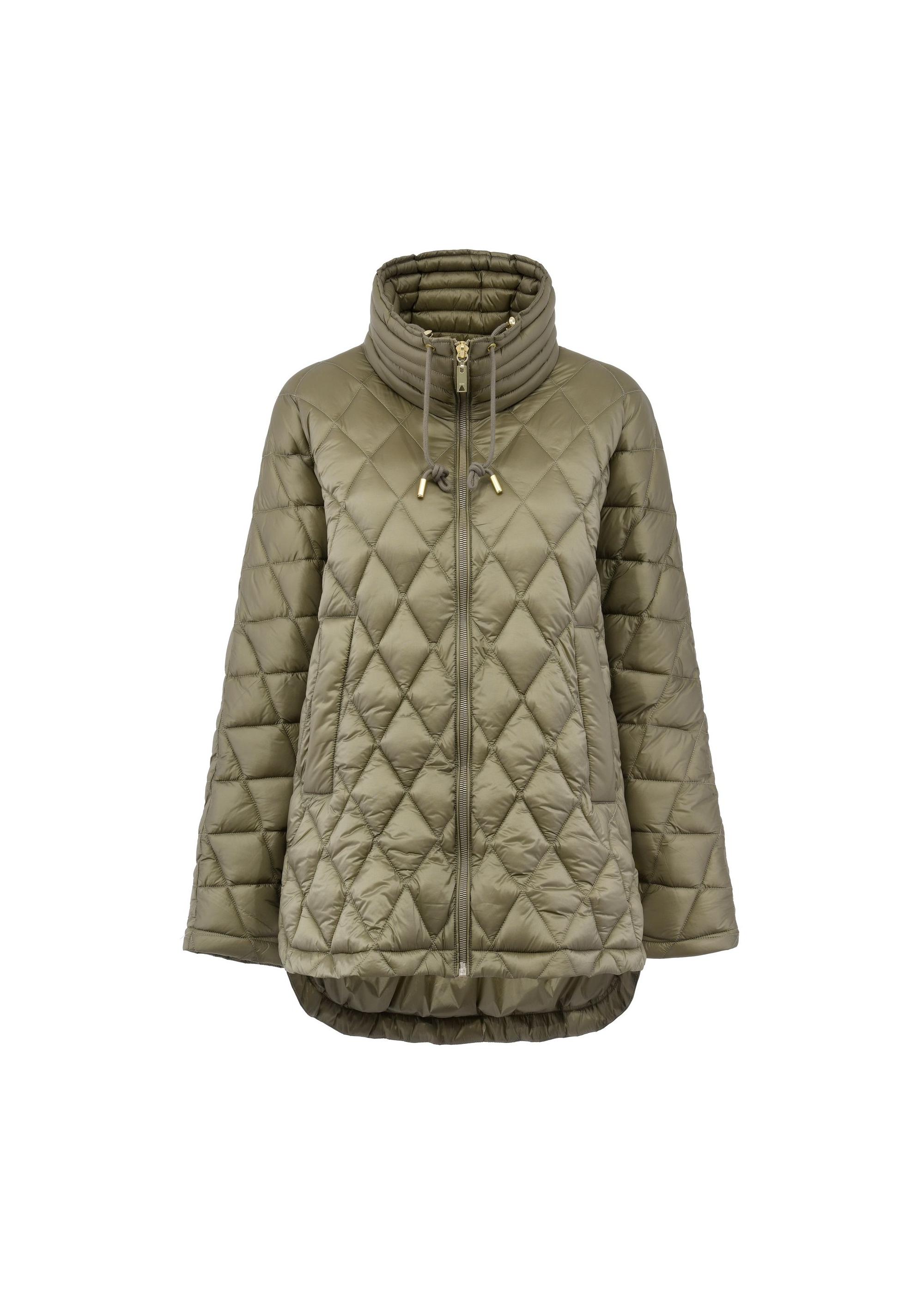 Quilted women's jacket in olive color KURDT-0550-57(Z24)-04