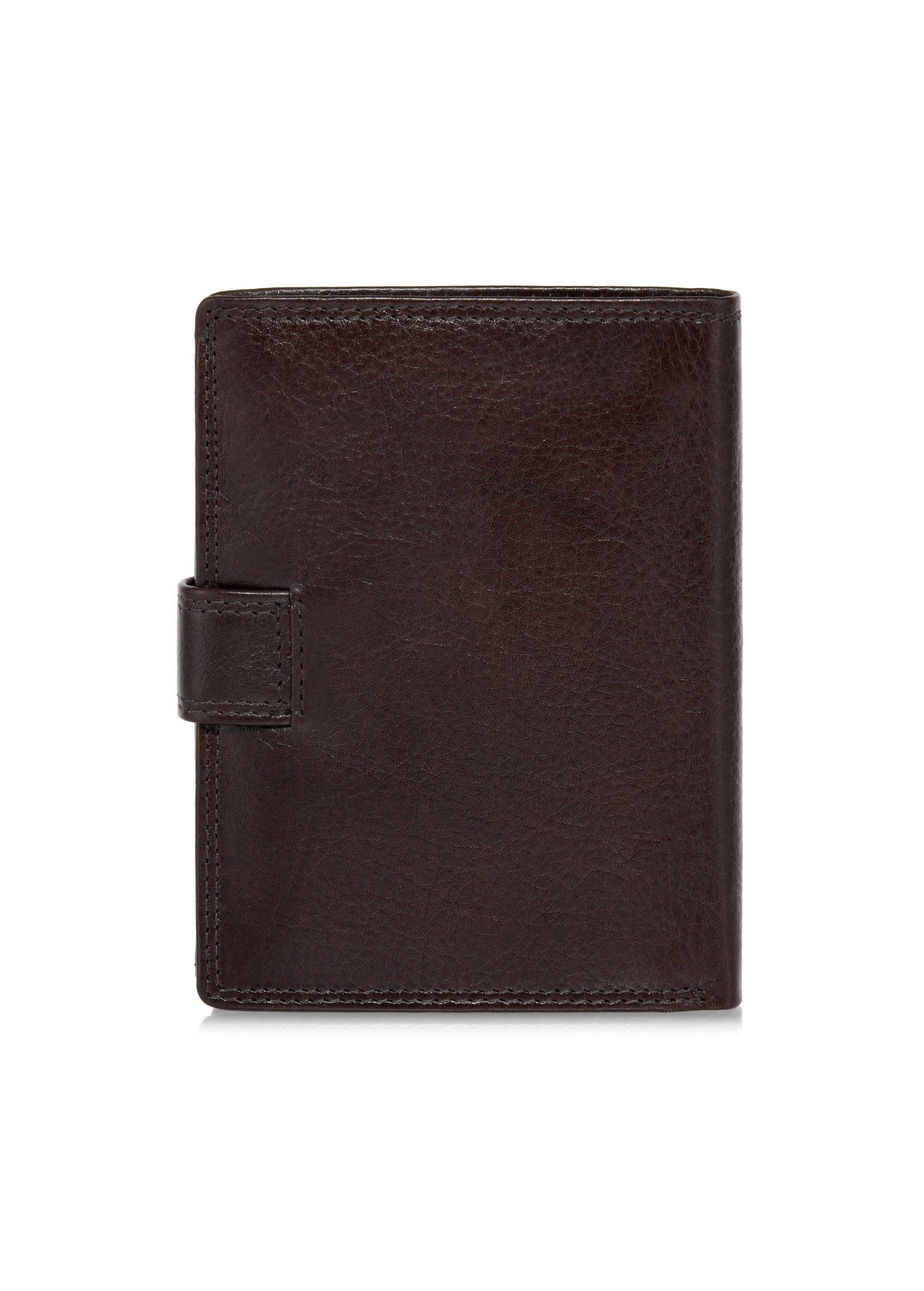 Leather clasp brown men's wallet PORMS-0605-89(W24)-02