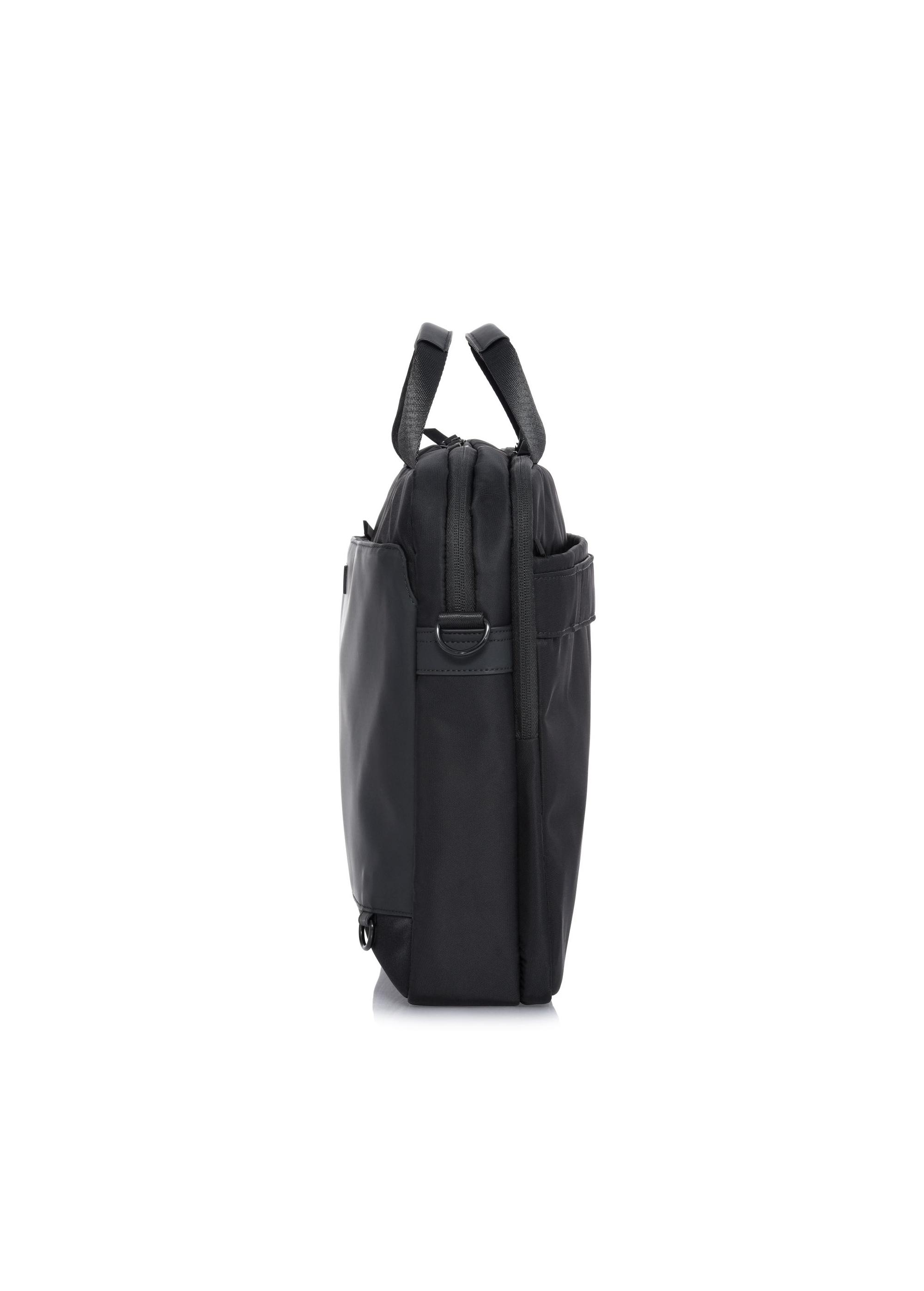 Black men's briefcase with laptop pocket TORMN-0312A-99(Z24)-04