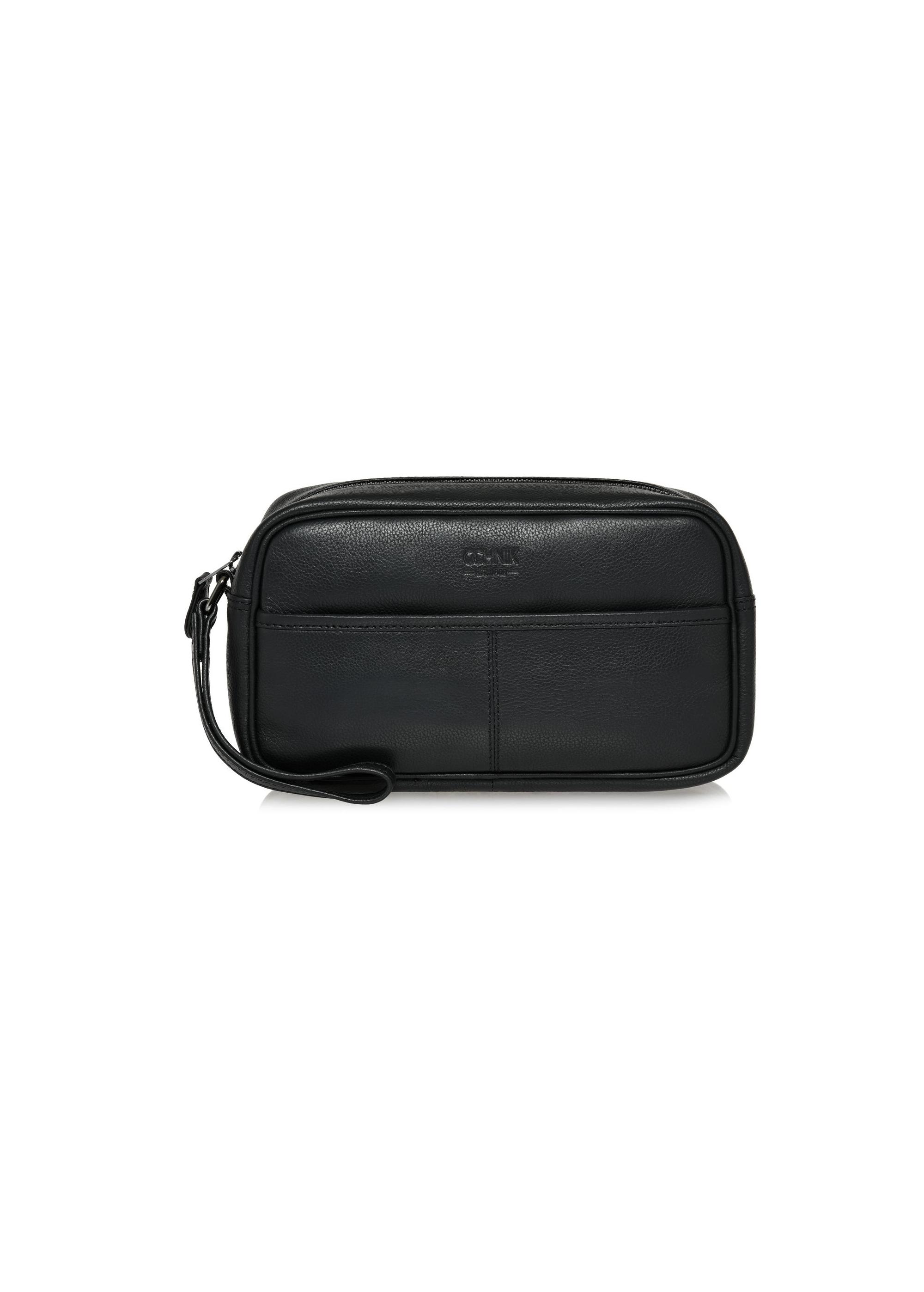 Black men's cosmetic bag with logo TORMS-0182C-99(Z24)-02