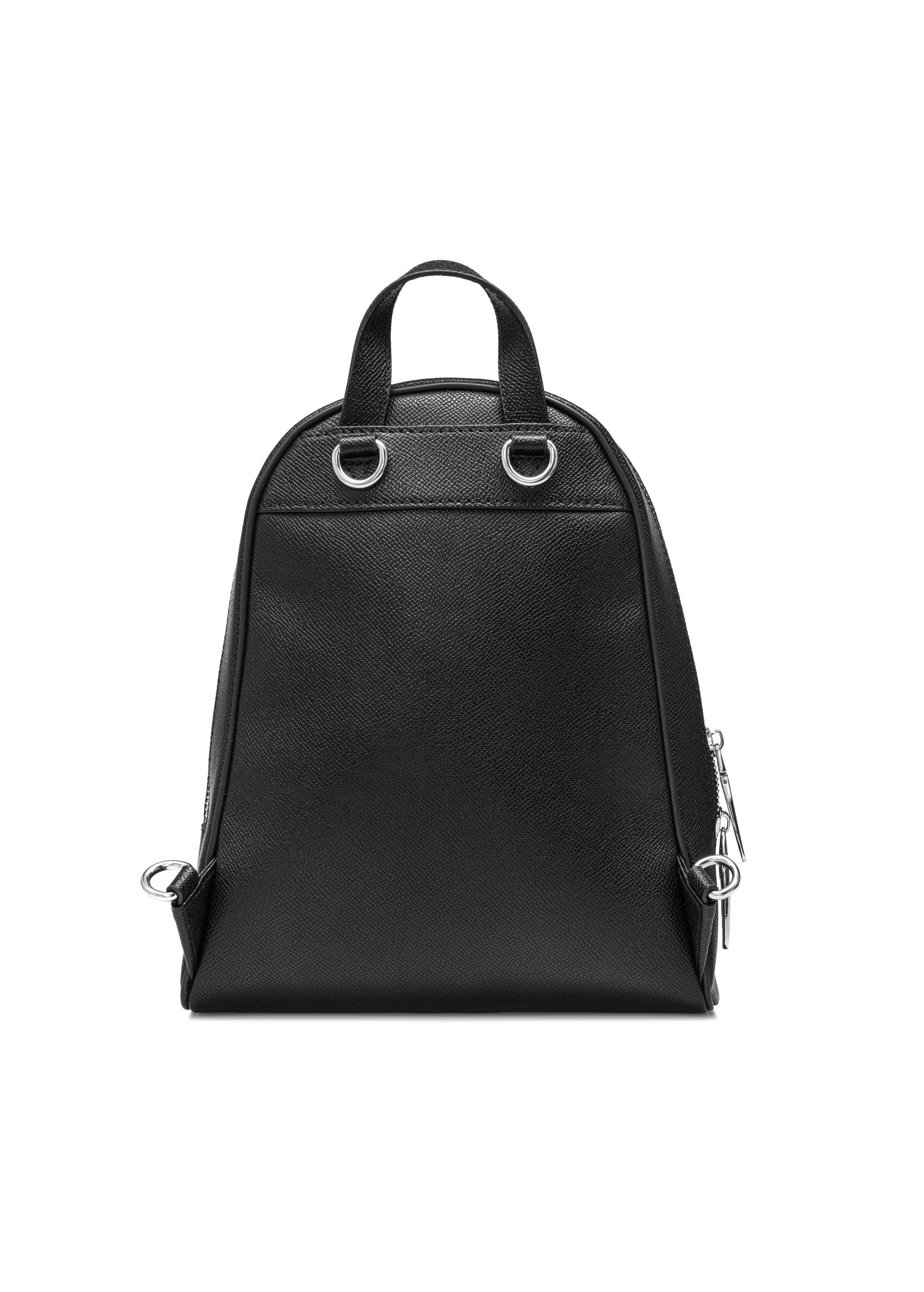 Black leather medium women's backpack PLCDS-0003-99(W25)