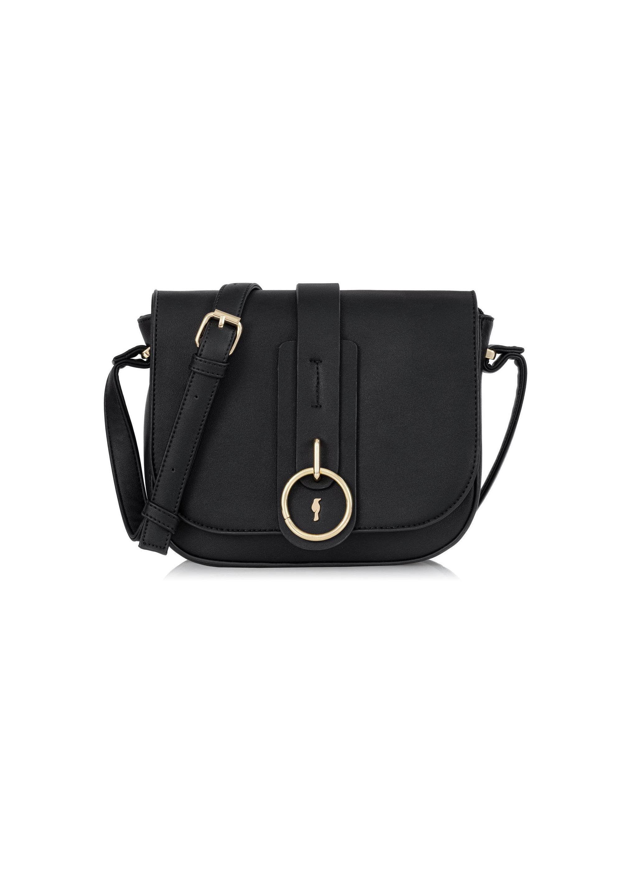 Women's black postbag with logo TOREC-0627B-99(W24)-01