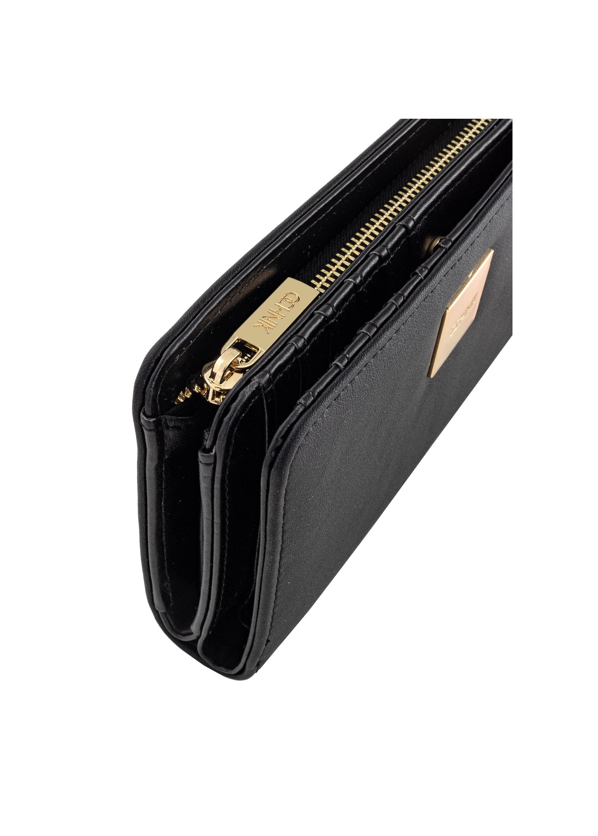 Black women's wallet with logo POREC-0364-99(W24)-08