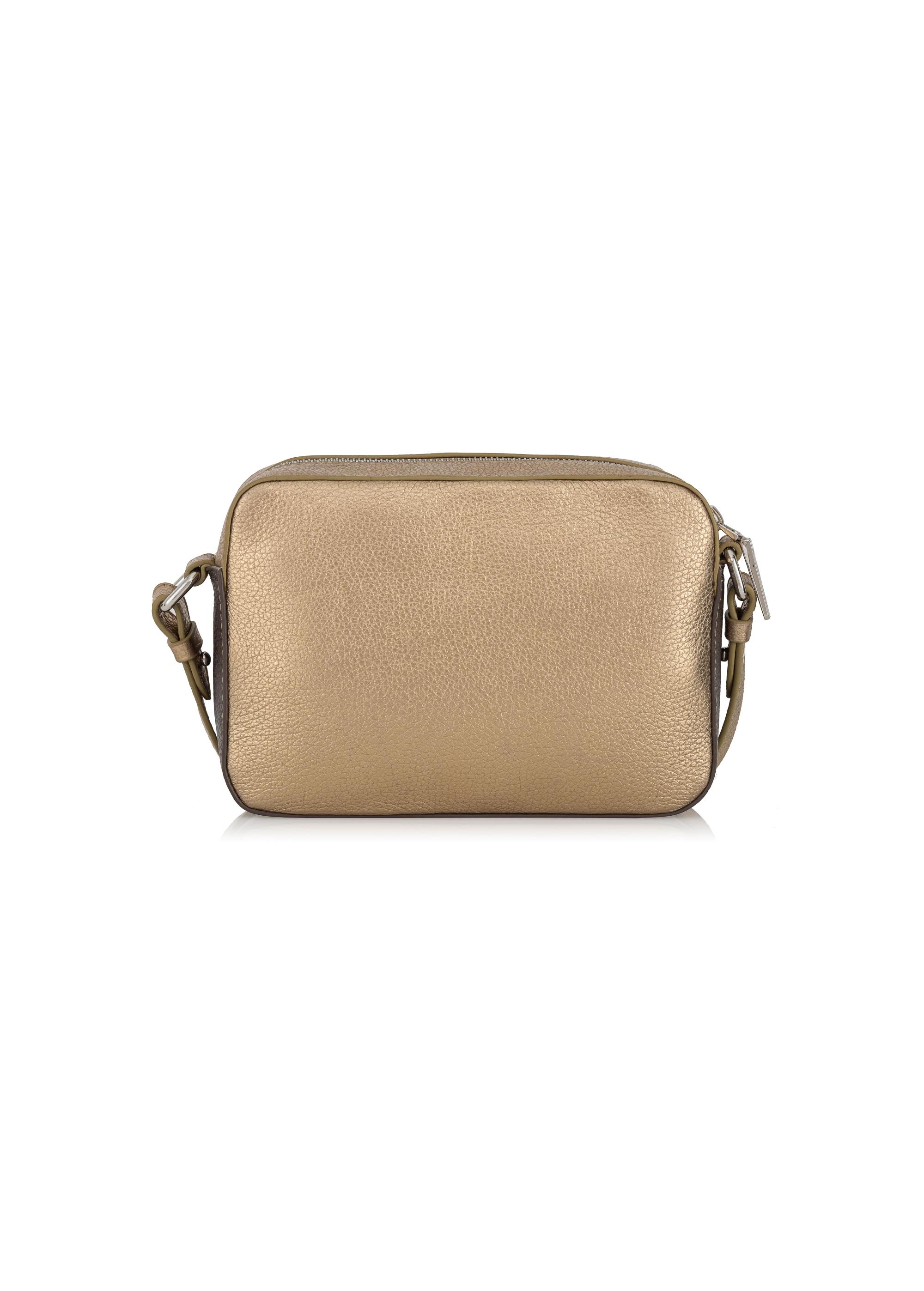 Women's gold leather postbag TORES-0951-28(Z23)-04