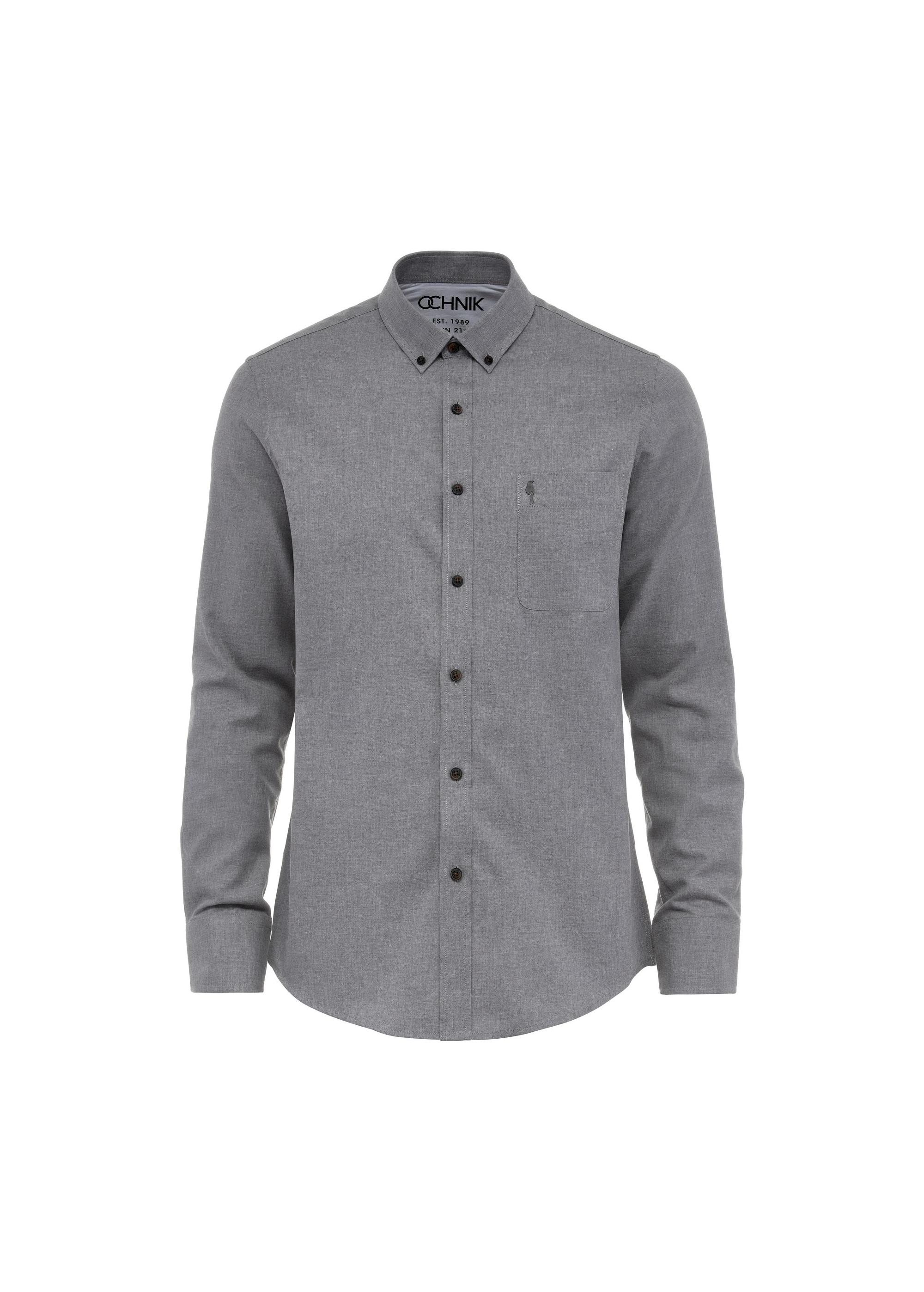 Gray cotton men's shirt KOSMT-0299-91(Z24)-01