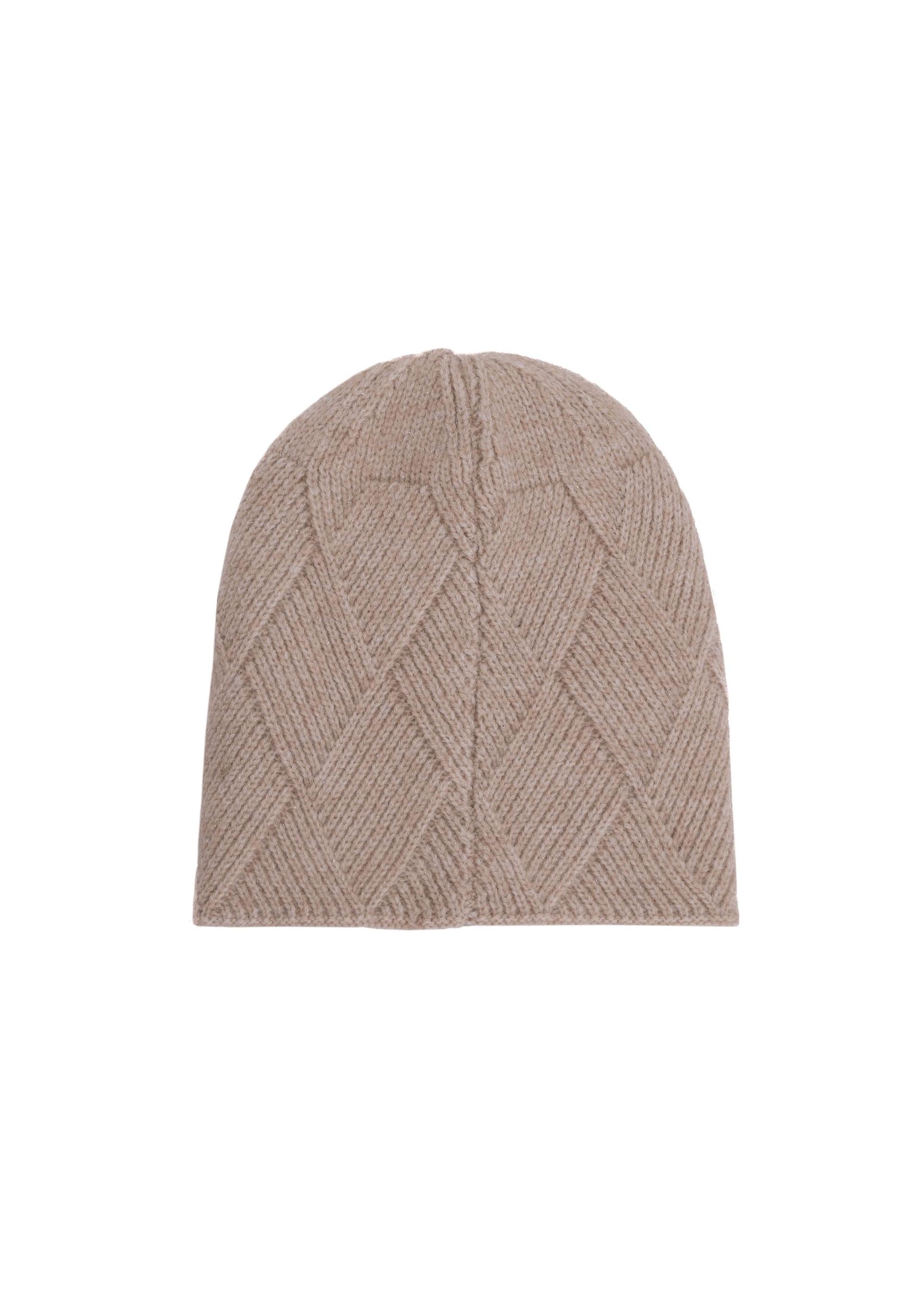 Beige women's winter hat CZADT-0193-81(Z24)-02