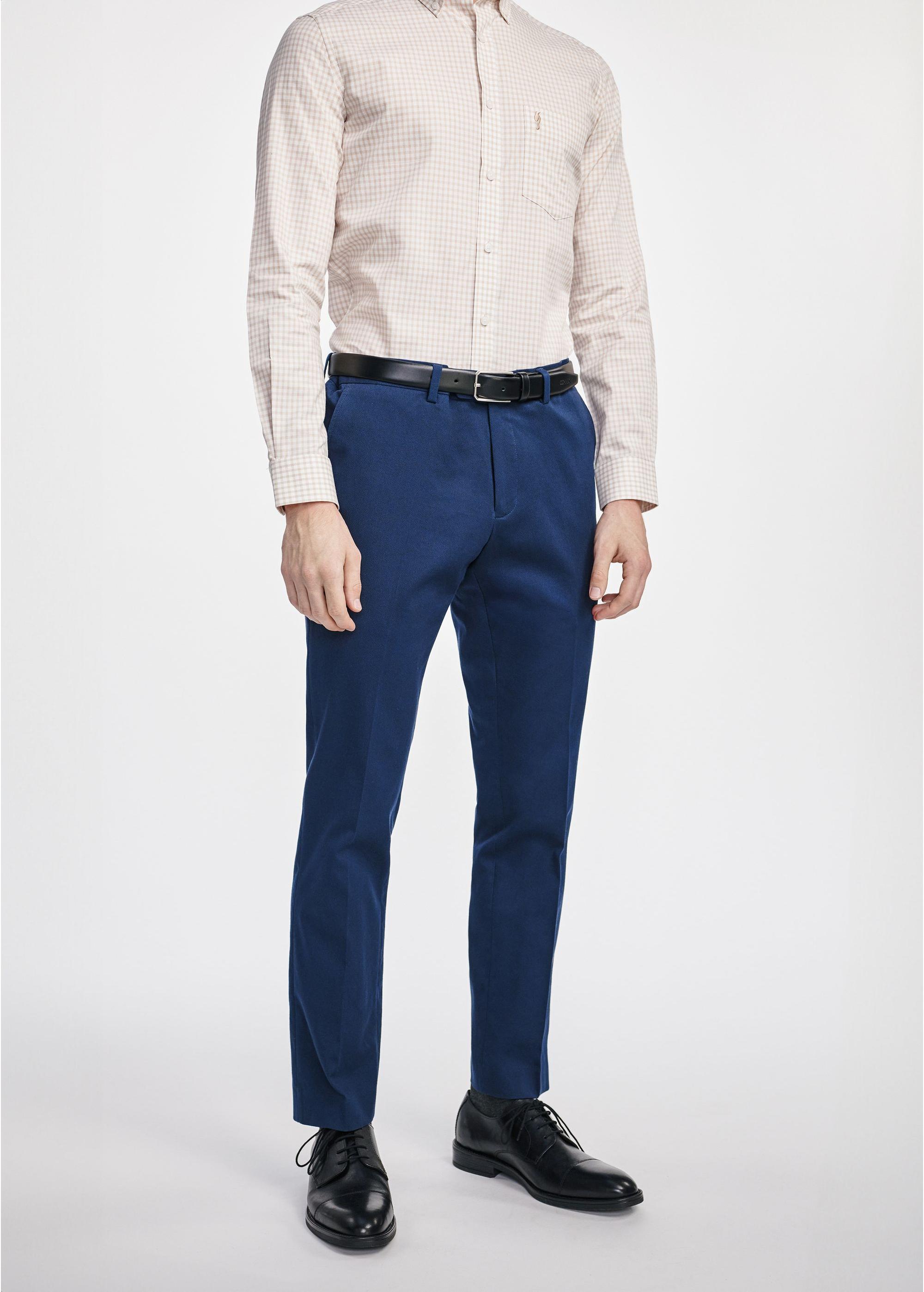 Navy blue men's chino trousers SPOMT-0105-17(W25)-01