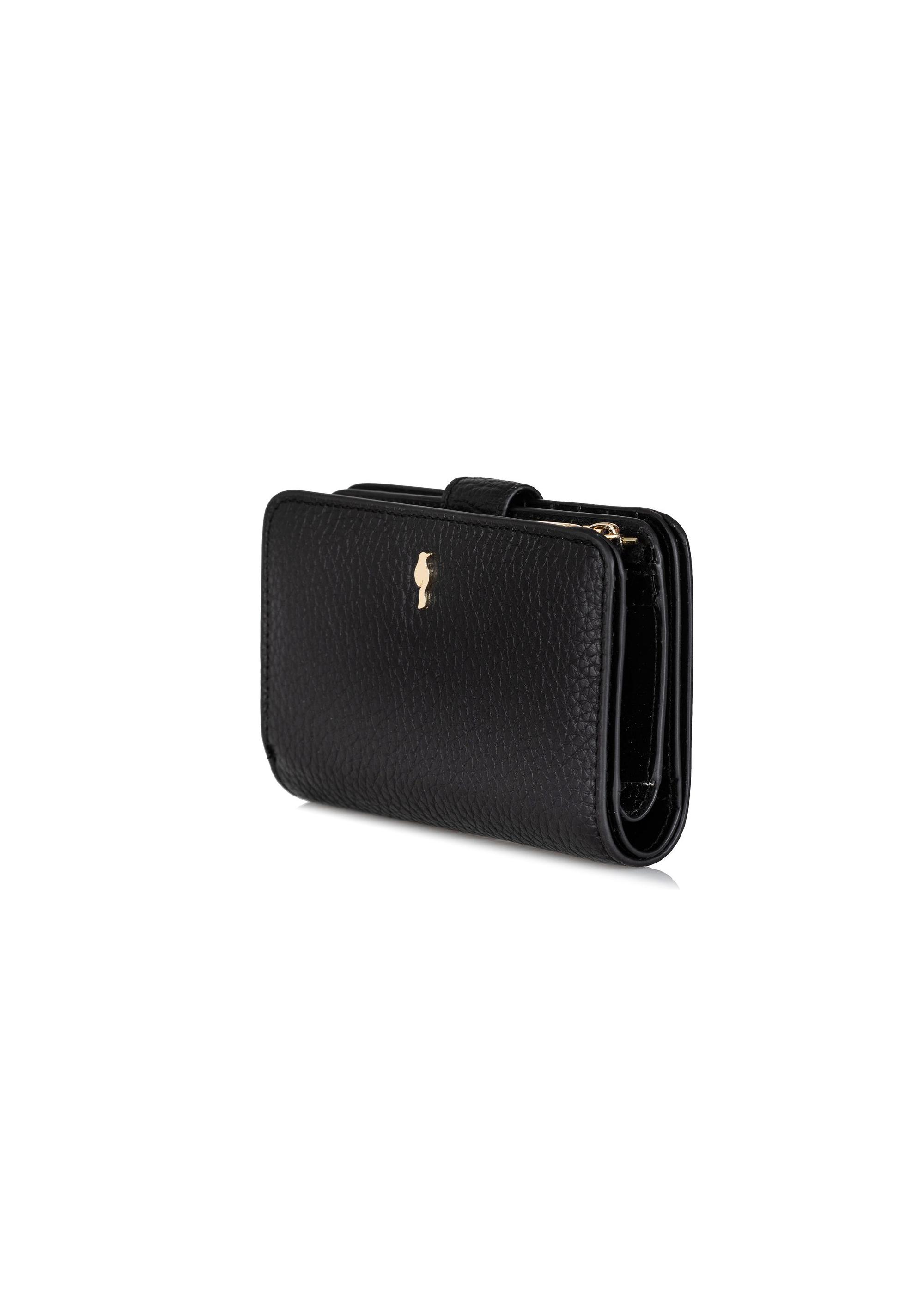 Women's black leather wallet PORES-0896-99(W24)-02