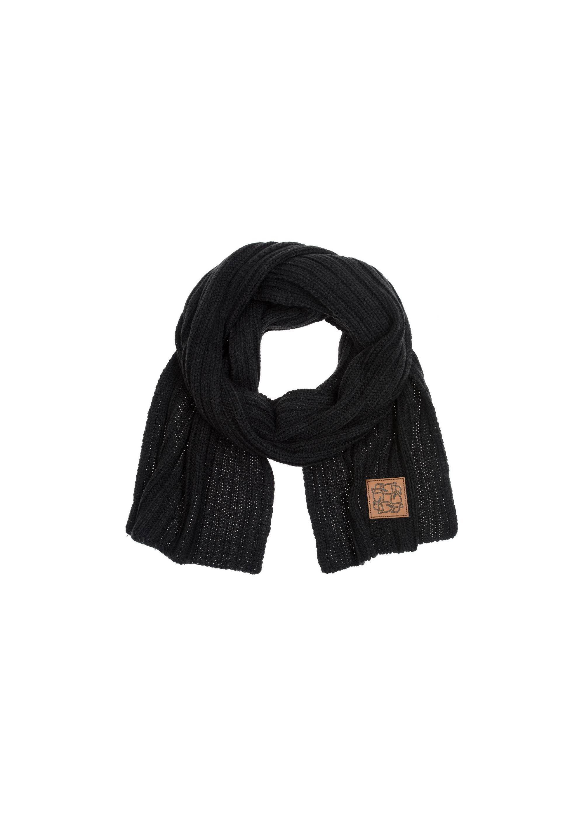 Women's long black scarf SZADT-0150-99(Z23)-04