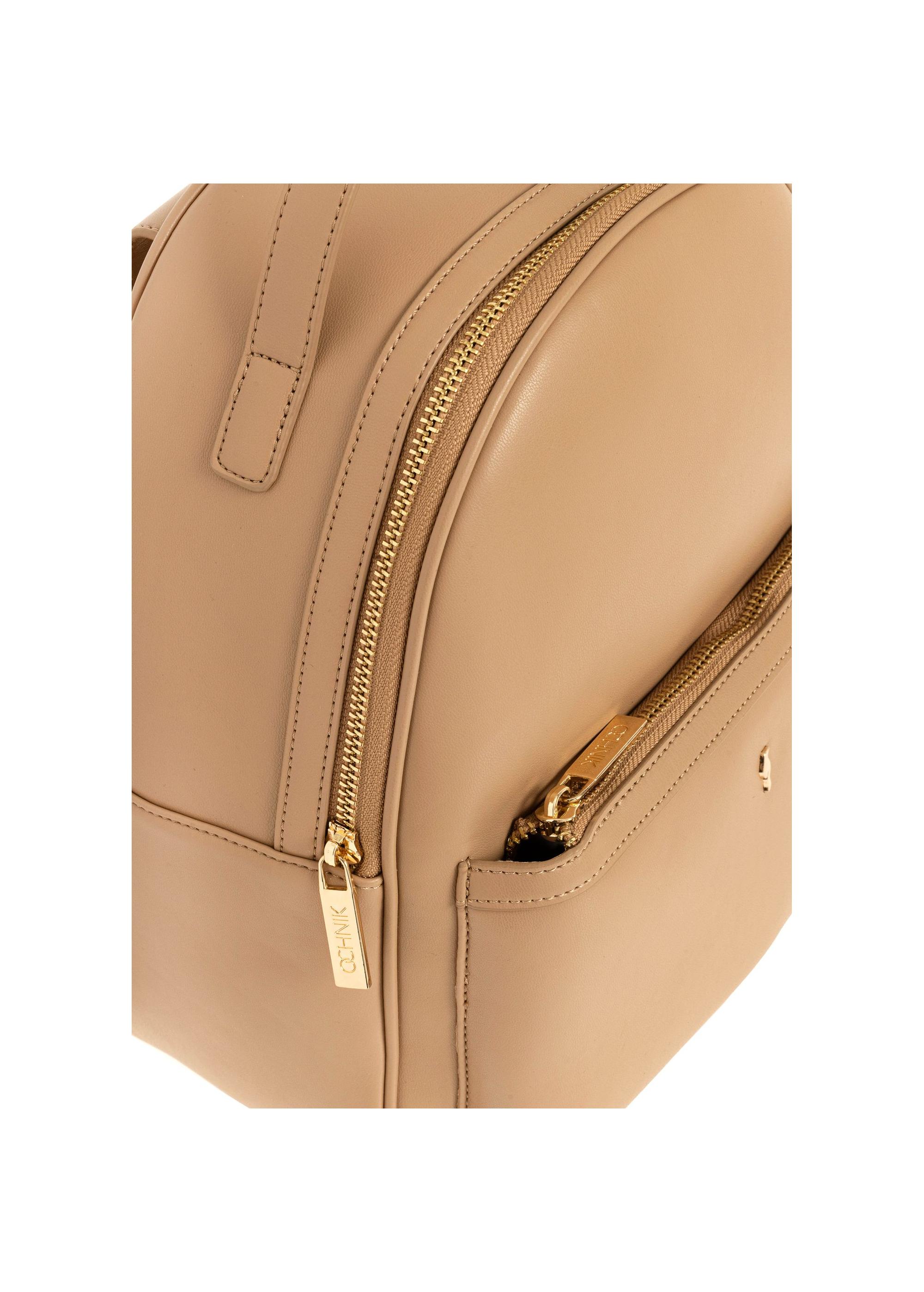 Beige women's medium backpack TOREC-0920A-82(W25)-06