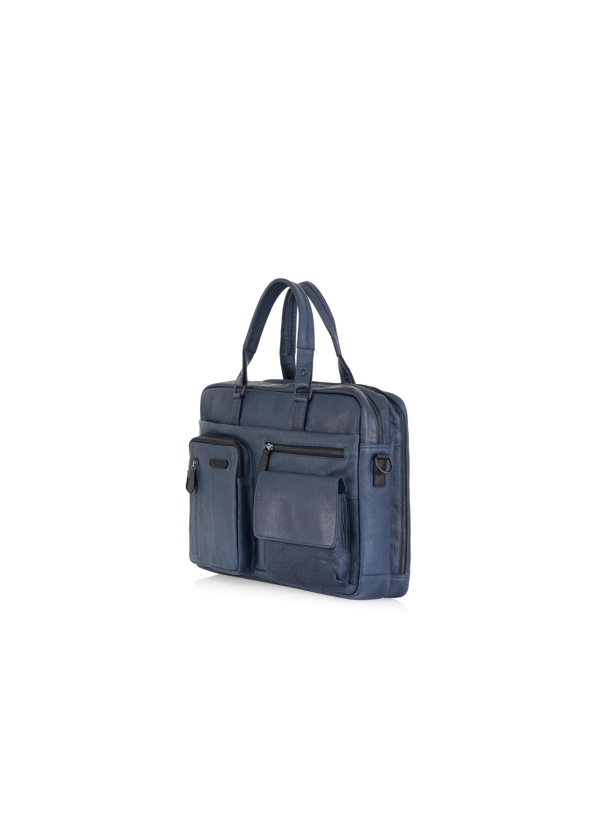 Men's navy blue leather bag TORMS-0047N-69(Z24)-06