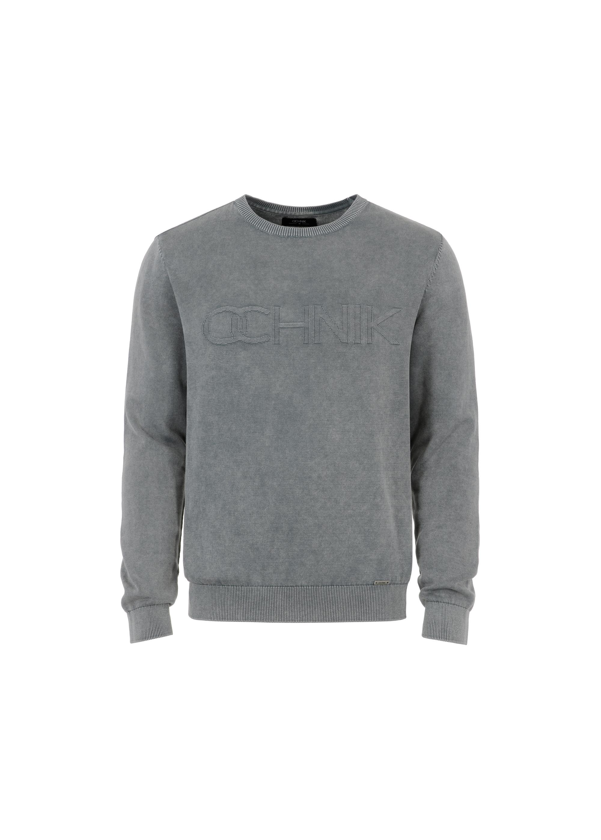 Grey men's logo sweater SWEMT-0129-91(W23)-04