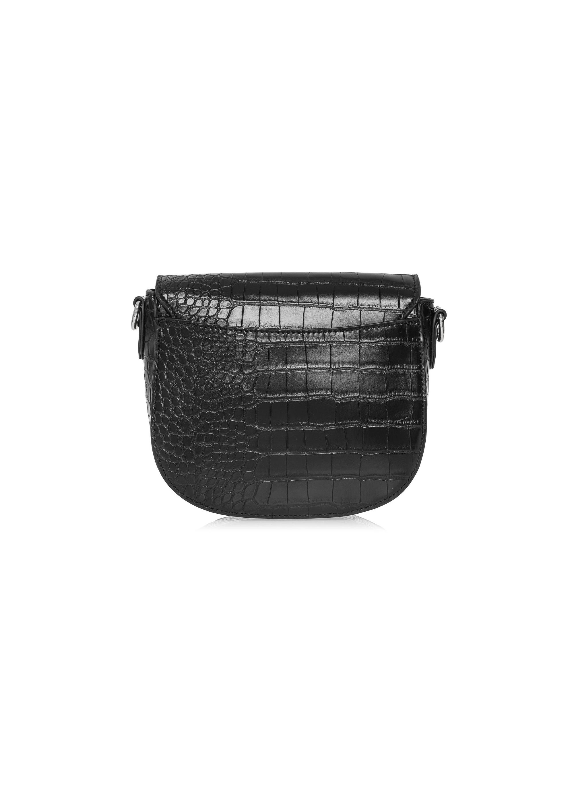 Black women's messenger bag with embossing TOREC-0880A-97(W25)-04