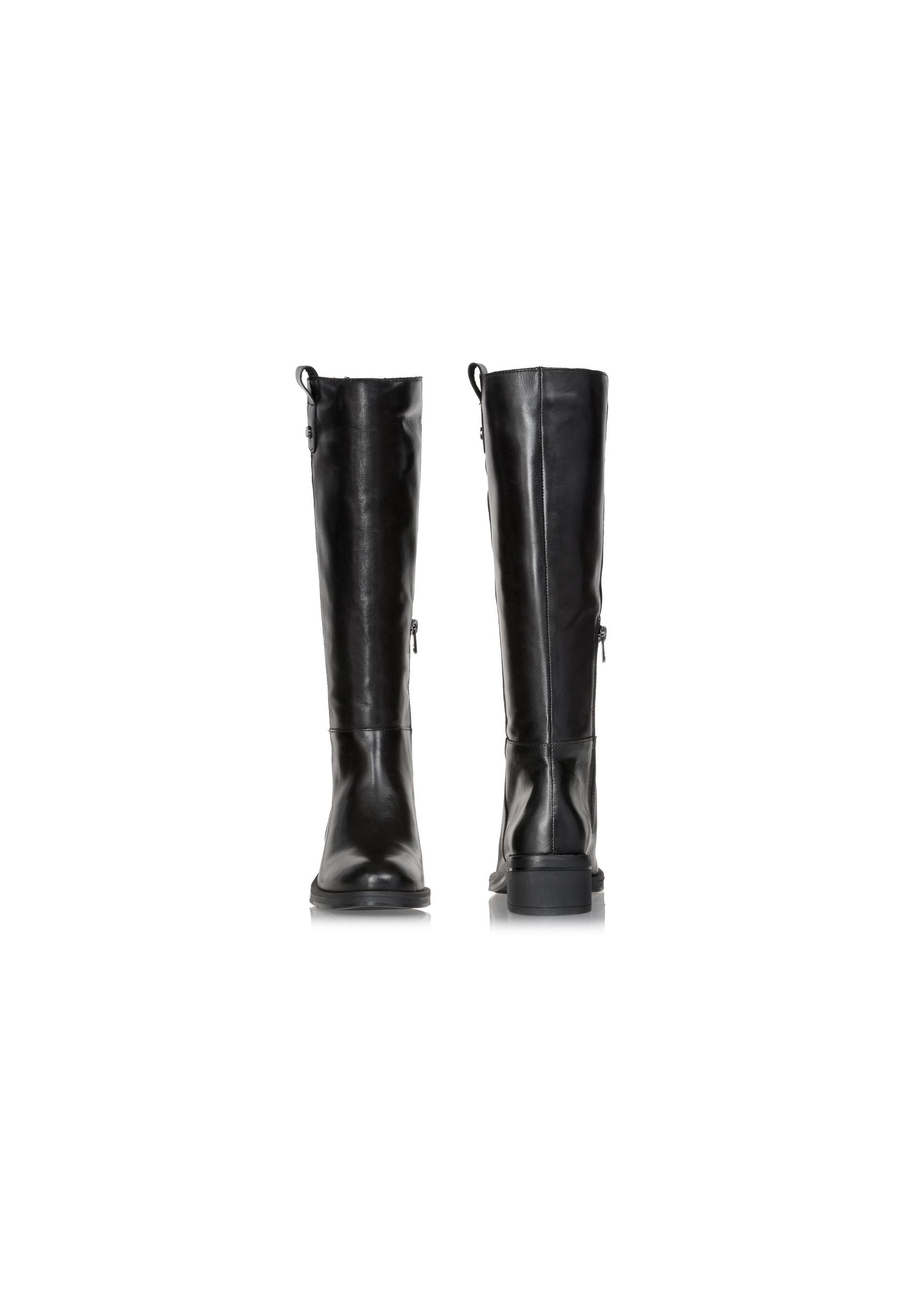 Classic black leather boots for women BUTYD-1002-99(Z23)-02