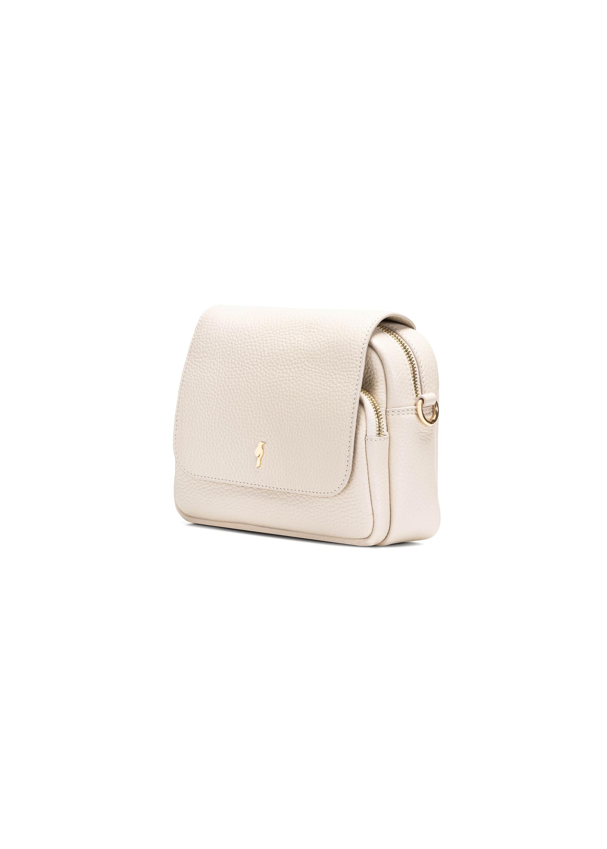 Cream leather women's messenger bag TORES-0958C-12(W25)-02