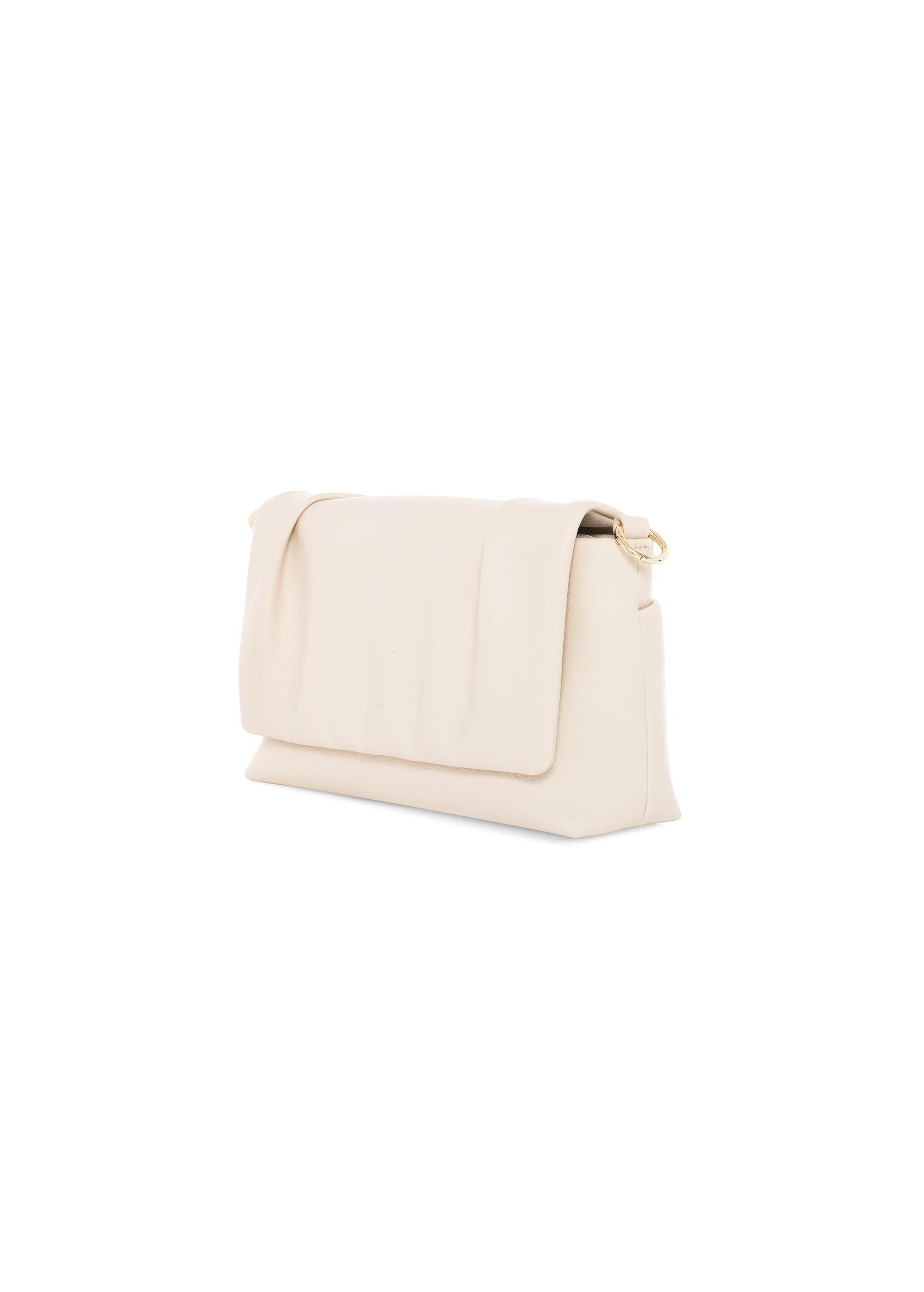 Cream women's messenger bag with replaceable strap TOREC-1030-12(W25)-02