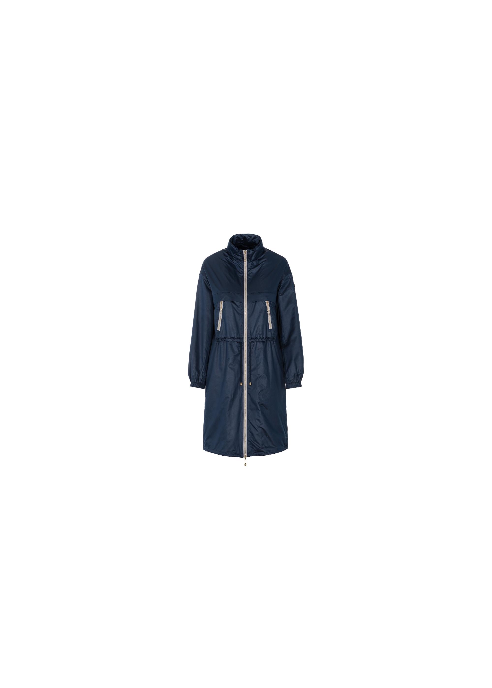 Navy blue women's parka with hood KURDT-0164-69(W19)-01