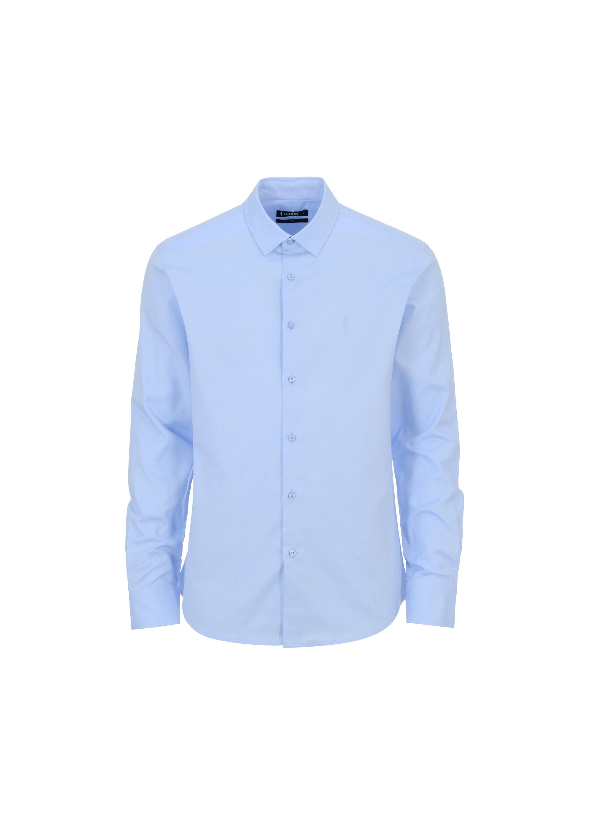 Blue slim men's shirt KOSMT-0302-61(Z24)-04