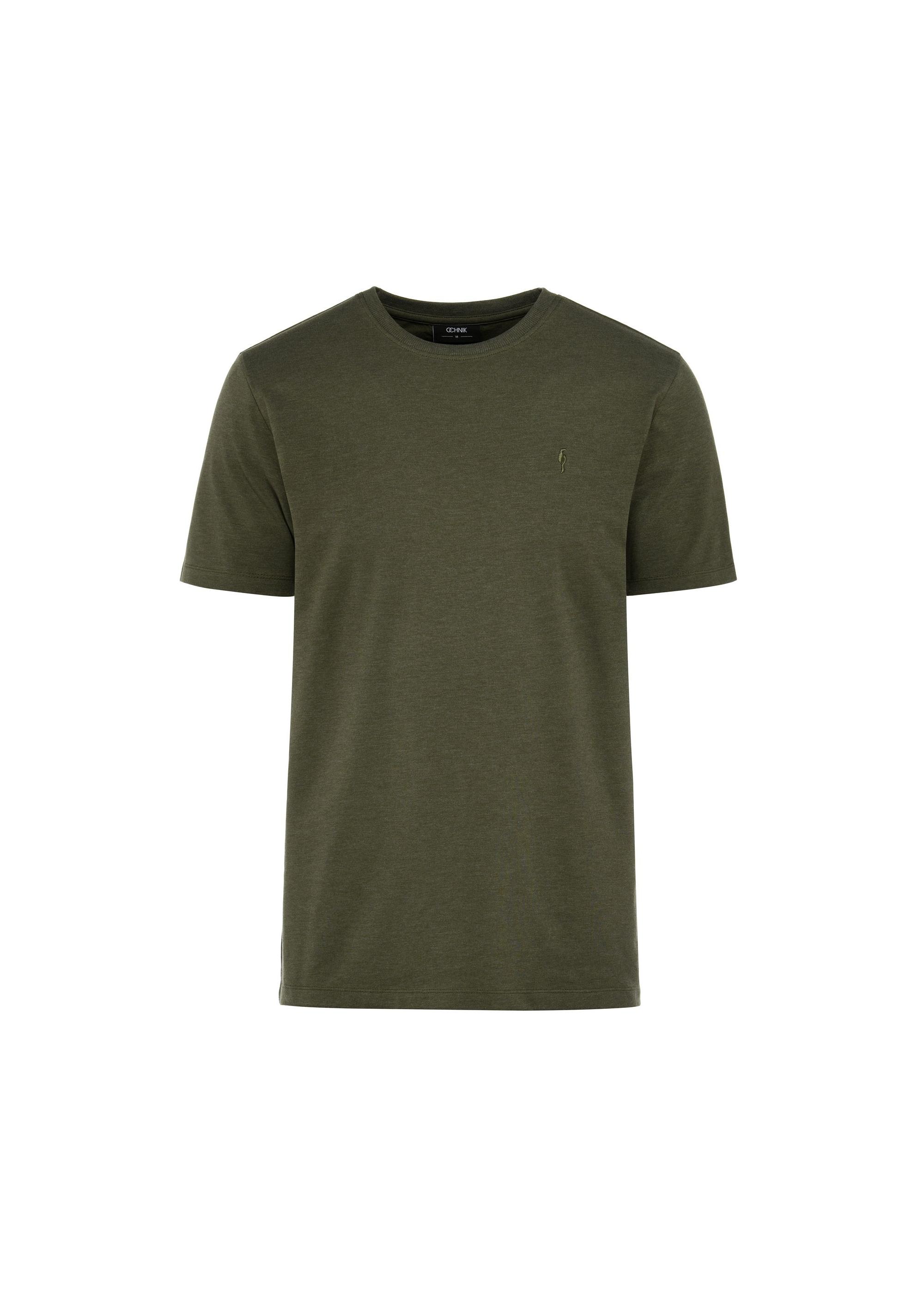 Men's cotton t-shirt in khaki color TSHMT-0120-55(W25)-01