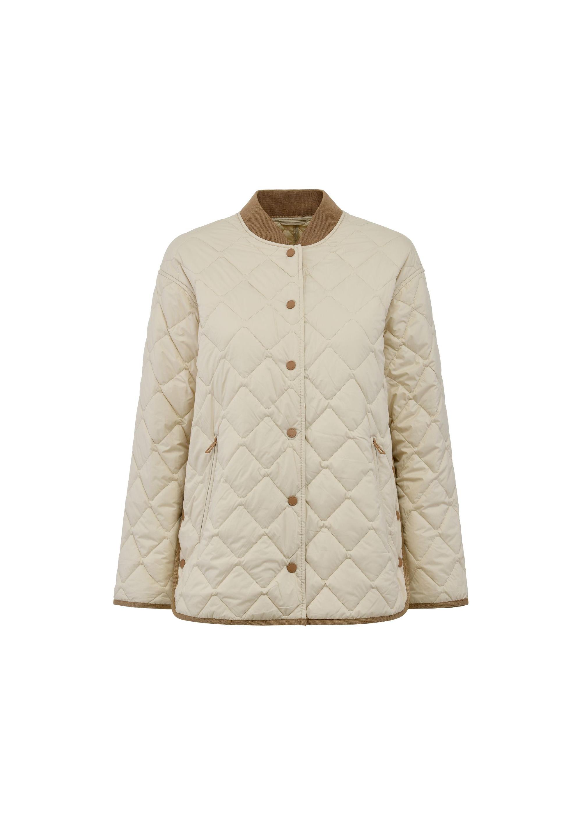 Beige quilted women's jacket KURDT-0580-81(W25)-01