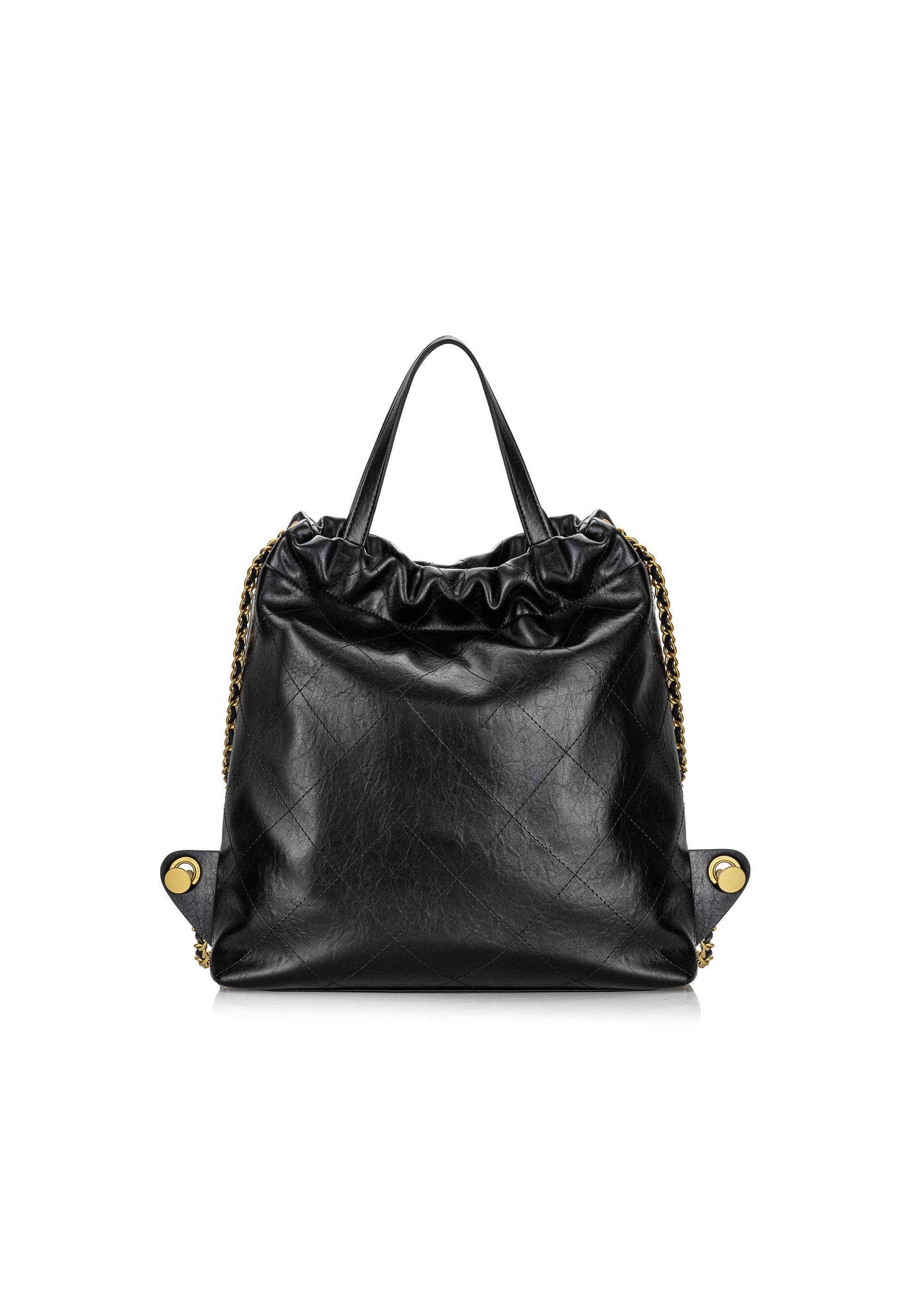 Women's quilted black imitation leather bag TOREC-0986-99(Z24)-04