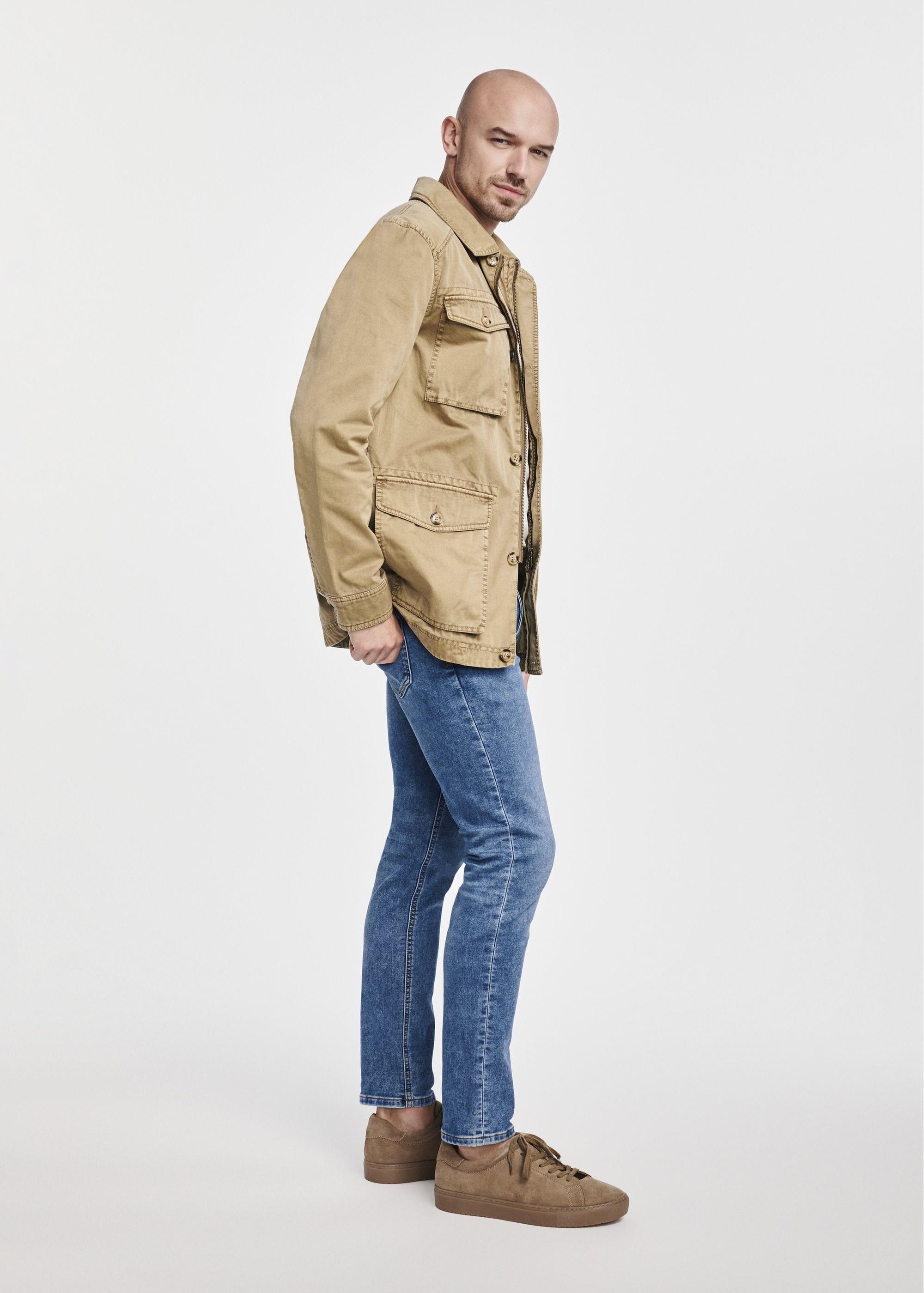 Beige men's transition jacket KURMT-0378-81(W25)-03