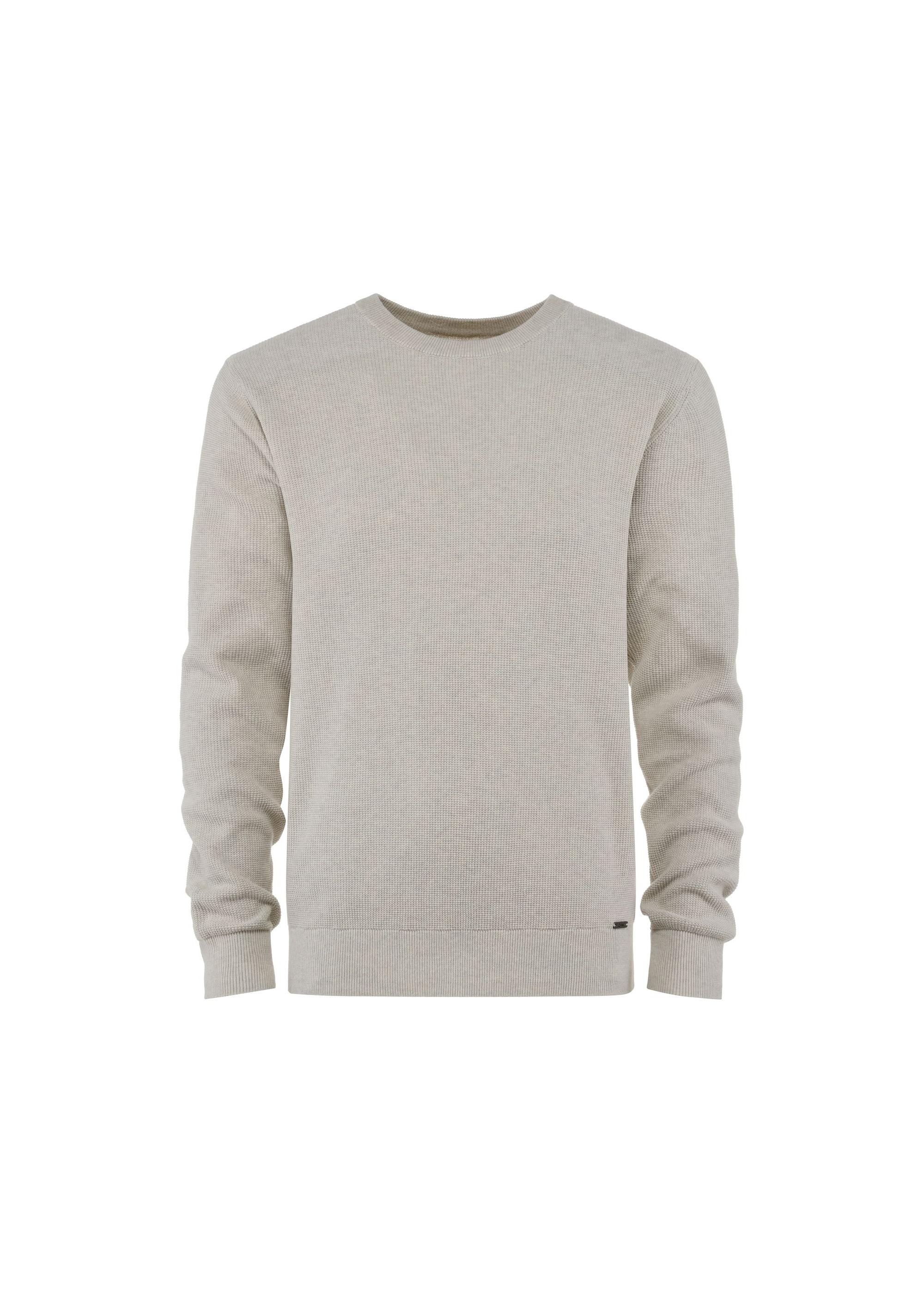 Beige cotton men's sweater SWEMT-0163-81(W25)-01