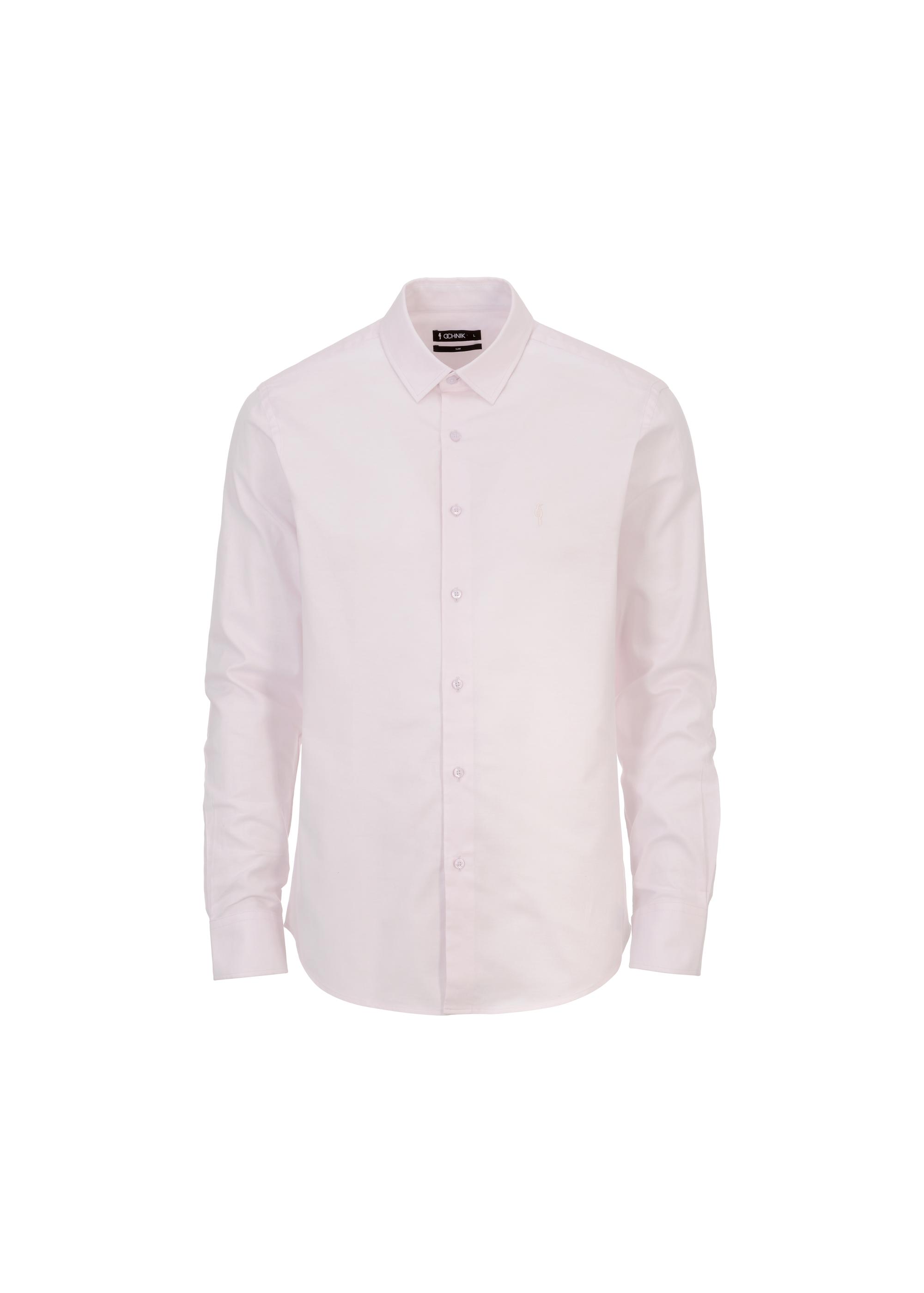 Pink men's slim shirt KOSMT-0302-34(W23)-03