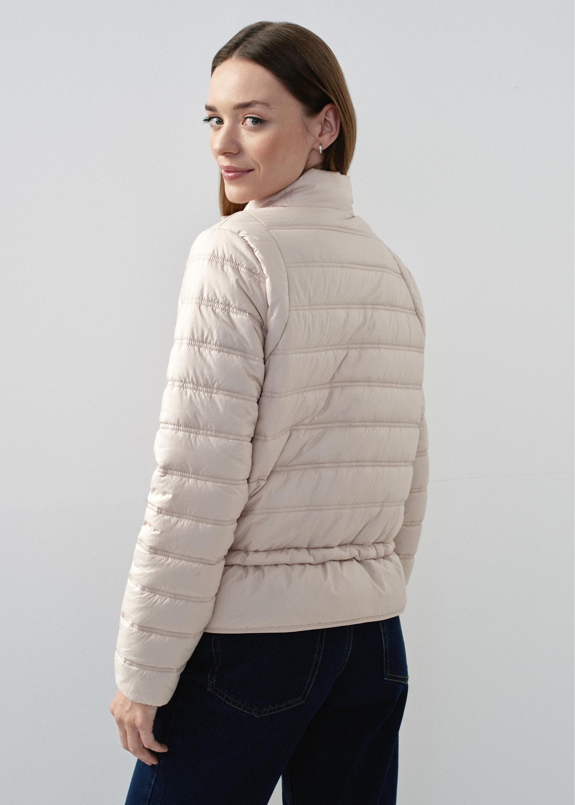 Women's quilted beige insulated jacket KURDT-0500-80(W24)-03