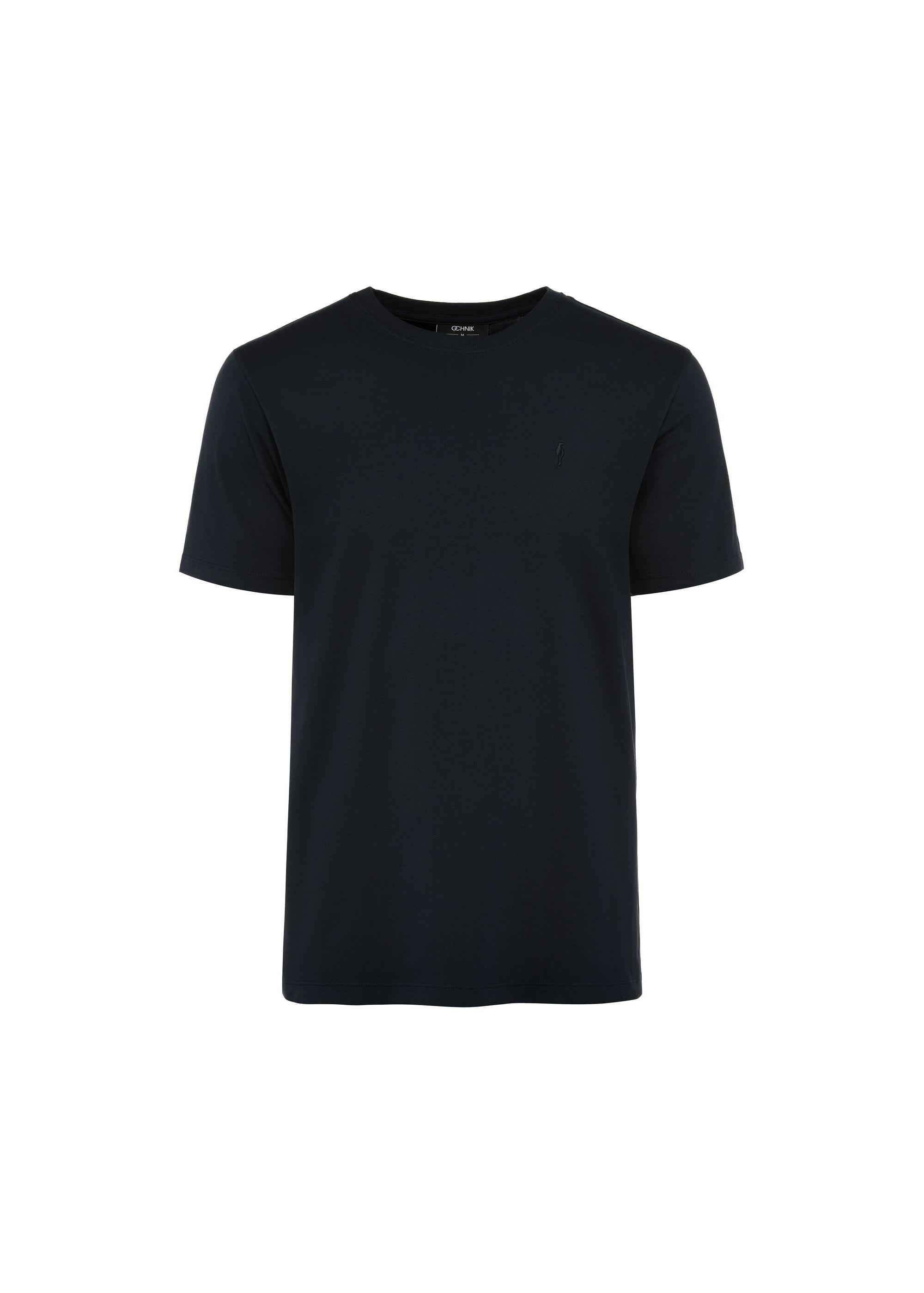 Navy blue cotton men's T-shirt TSHMT-0120-69(W25)-01